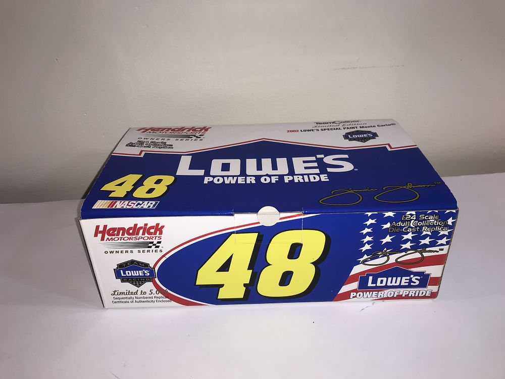 Lot 303: Team Caliber Jimmie Johnson 48 Lowe's Power of Pride 2002 Monte Carlo
