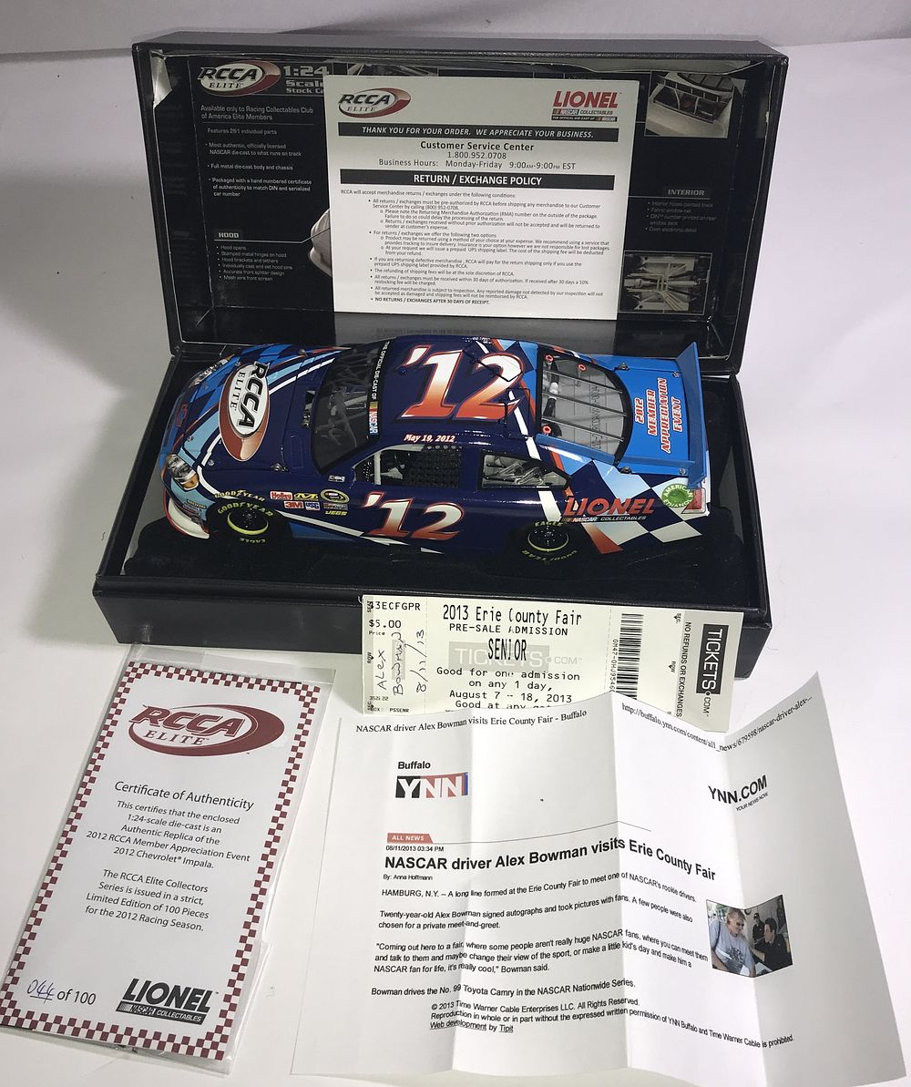 Lot 312: Autographed RCCA member event 2012 impala,