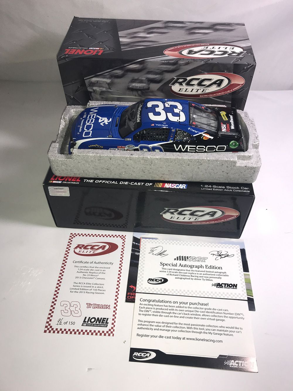 Lot 323: Autographed Ty Dillon #33 Wesco LE 1 of 150