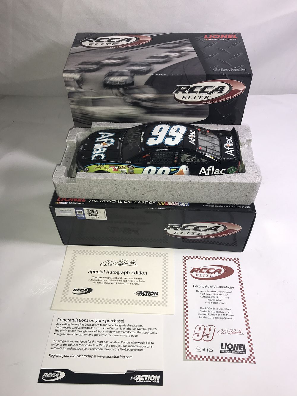 Lot 336: Autographed Elite Carl Edwards #99 LE 1 of 125