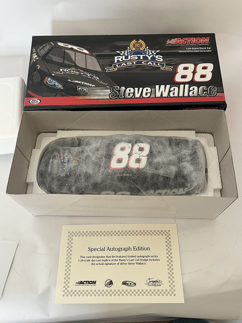 Lot 2: Autographed Steve Wallace #88 Rusty's Last Call 2005 Dodge Charger