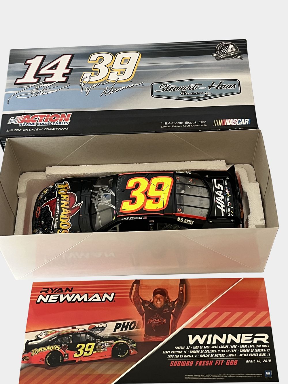 Lot 5: Autographed Ryan Newman #39 Tornados 2010 Phoenix Win Raced Version