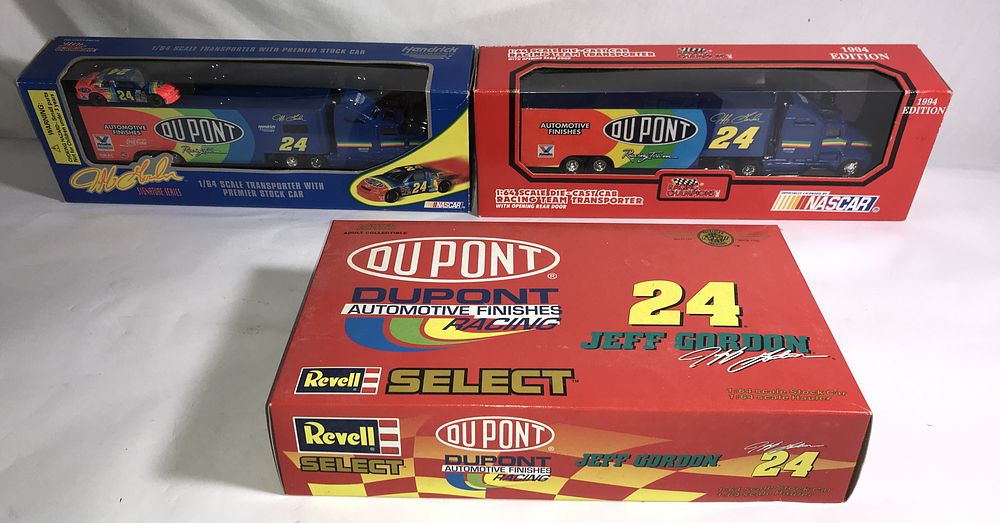 Lot 584: Jeff Gordon Dupont Transporters all in org package