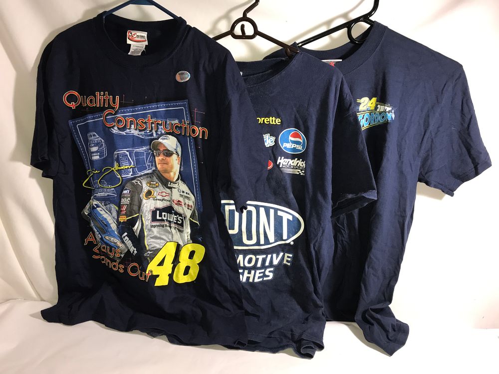 Lot 637: 3 pair NASCAR T-shirts