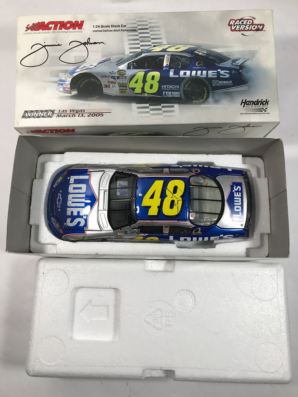 Lot 1524: Jimmie Johnson 2005 Las Vegas Raced Win Version