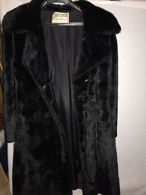 Black Faux Fur Coat - Saks Fifth Avenue. vintage women's faux fur coat from the Young Dimensions 