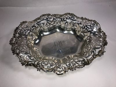 Sterling Serving Basket w/ Pierced Border. This stunning Gorham Silver piece Features an 