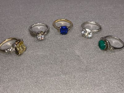 Sterling Rings (5) All are Size 10. Weight is approximately 22g,