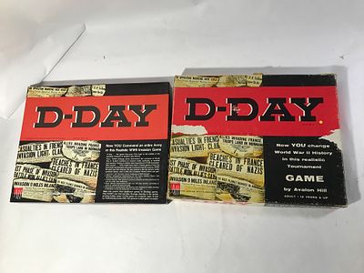 Vintage D Day Avalon Hill Board Games (2). This game is a war games simulation of the 1944 