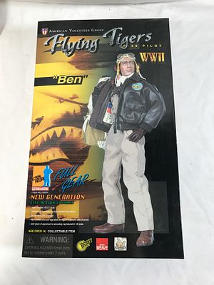 Dragon Models Flying Tigers Action Figure. New in box, BEN, P-40 Pilot, Flexible 12 inch figure 