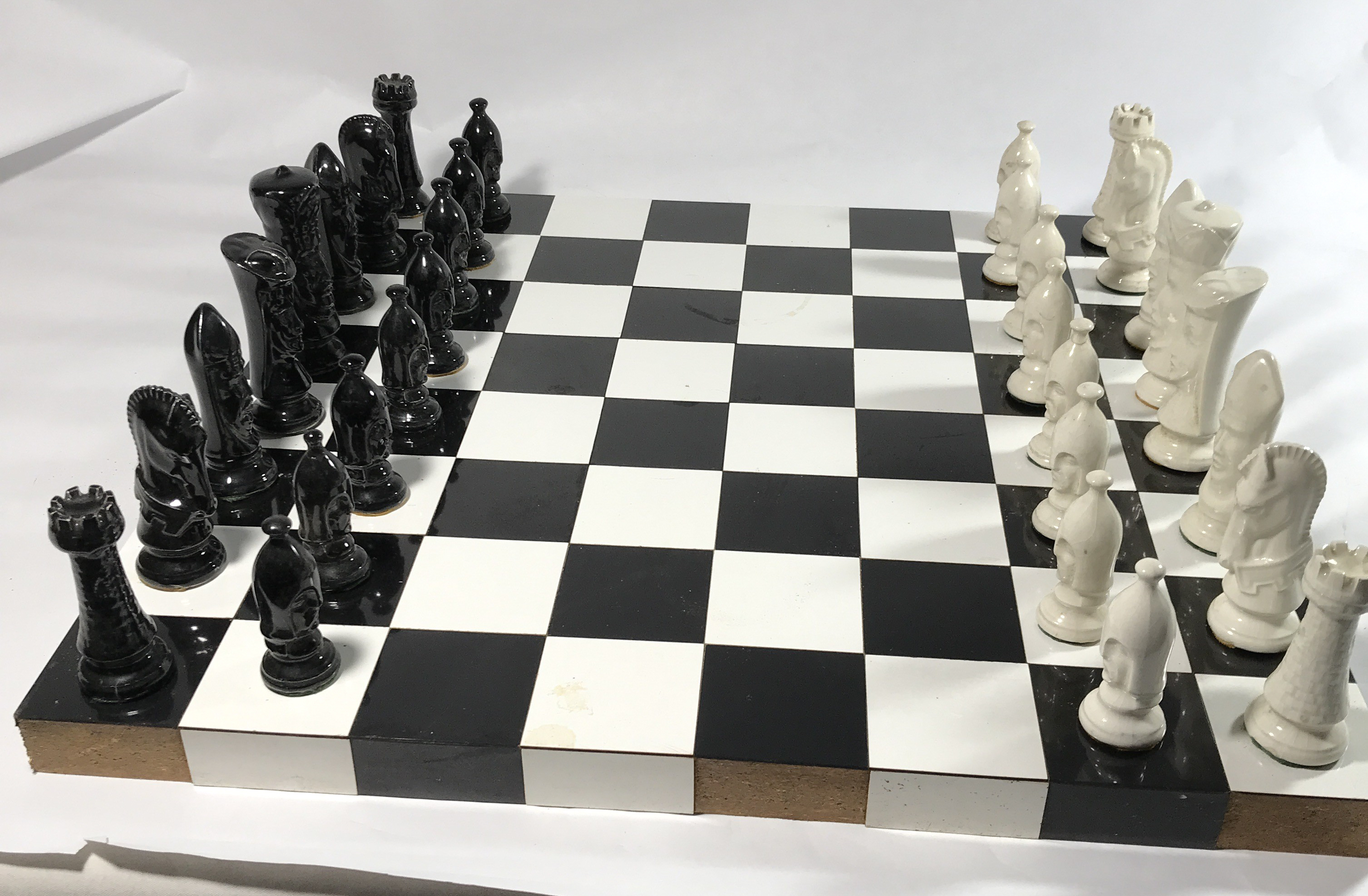 Chess Set with Hand Made Ceramic Pieces