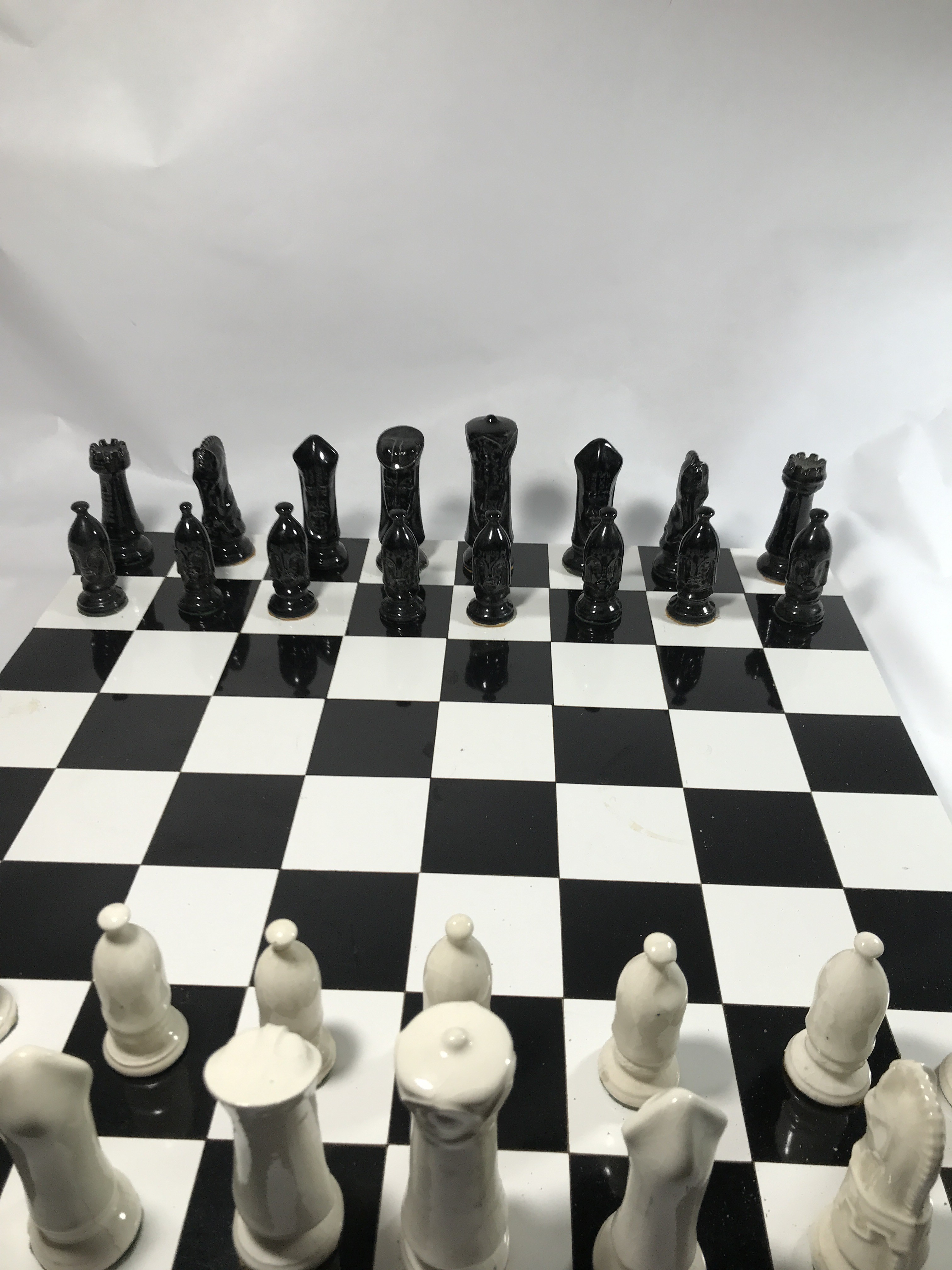 Chess Set with Hand Made Ceramic Pieces