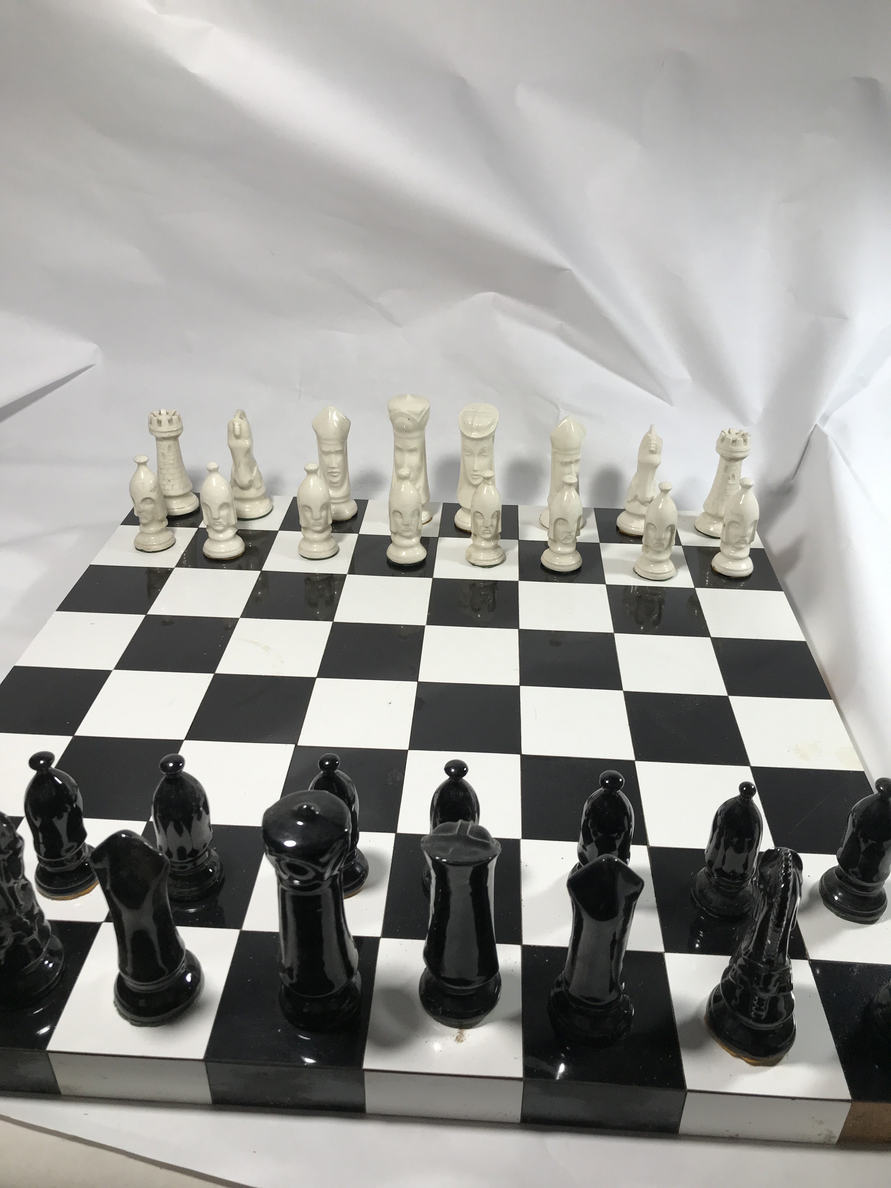 Chess Set with Hand Made Ceramic Pieces