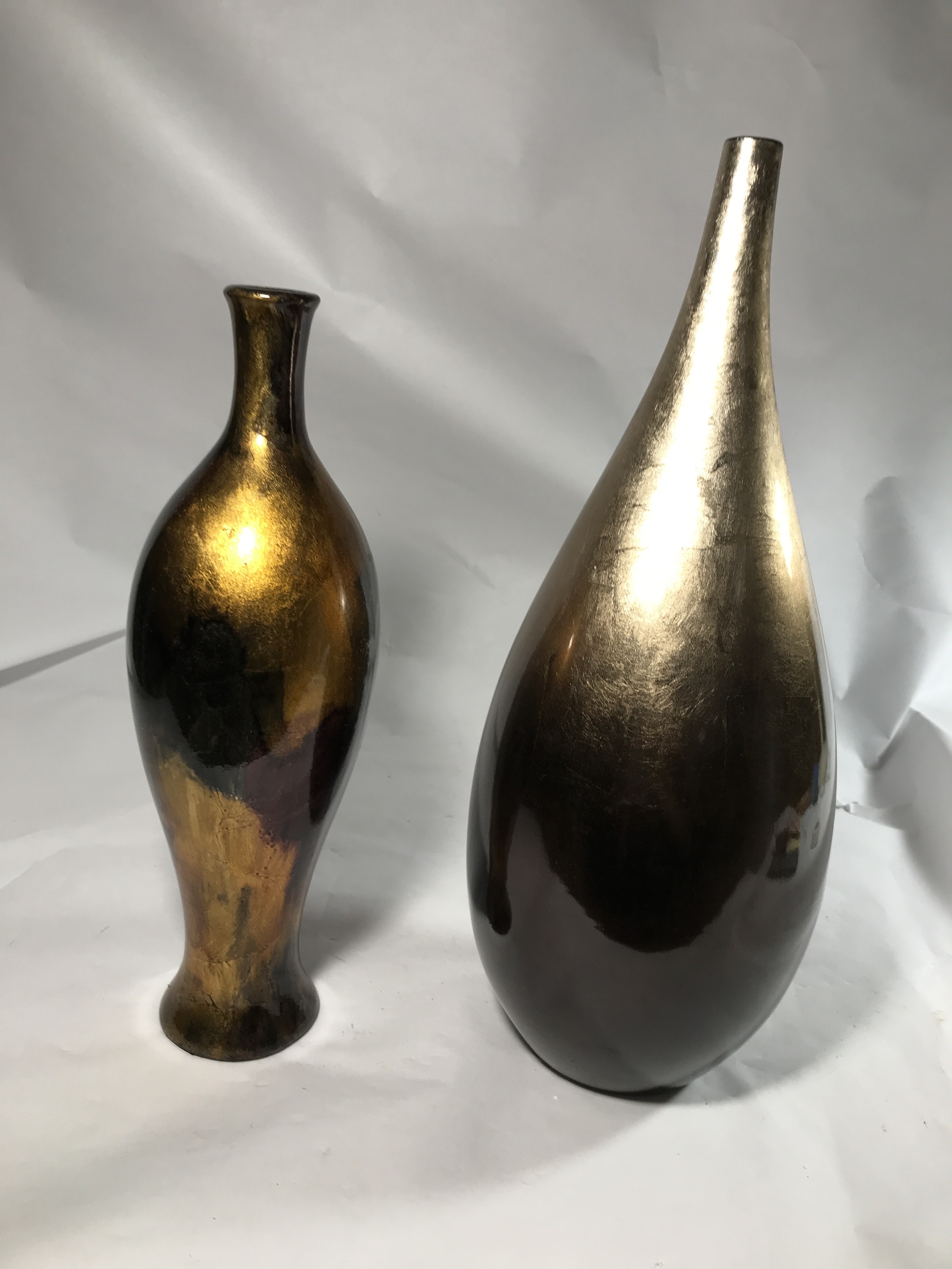 Home Decor Vases: Red, Gold and black marbleize