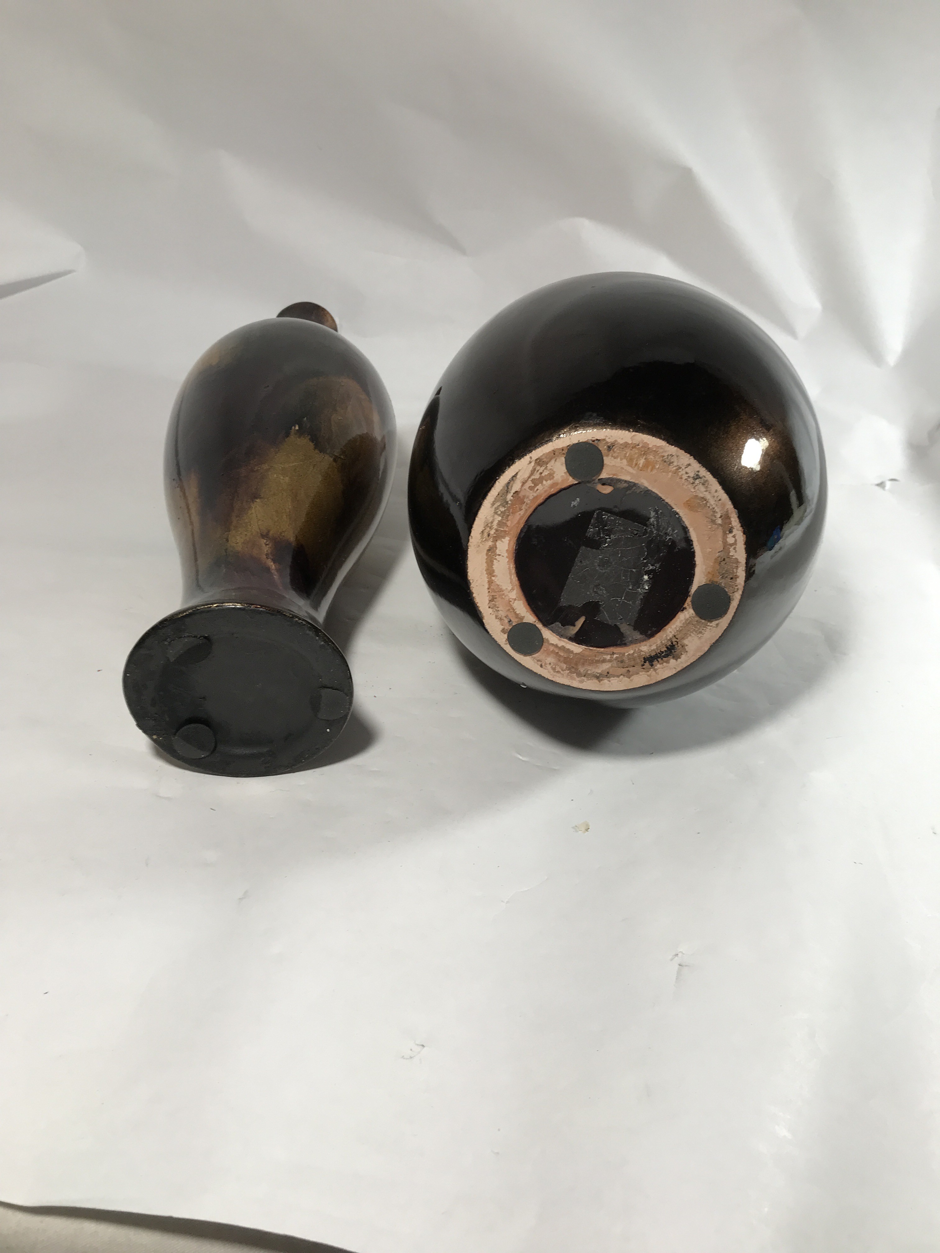 Home Decor Vases: Red, Gold and black marbleize