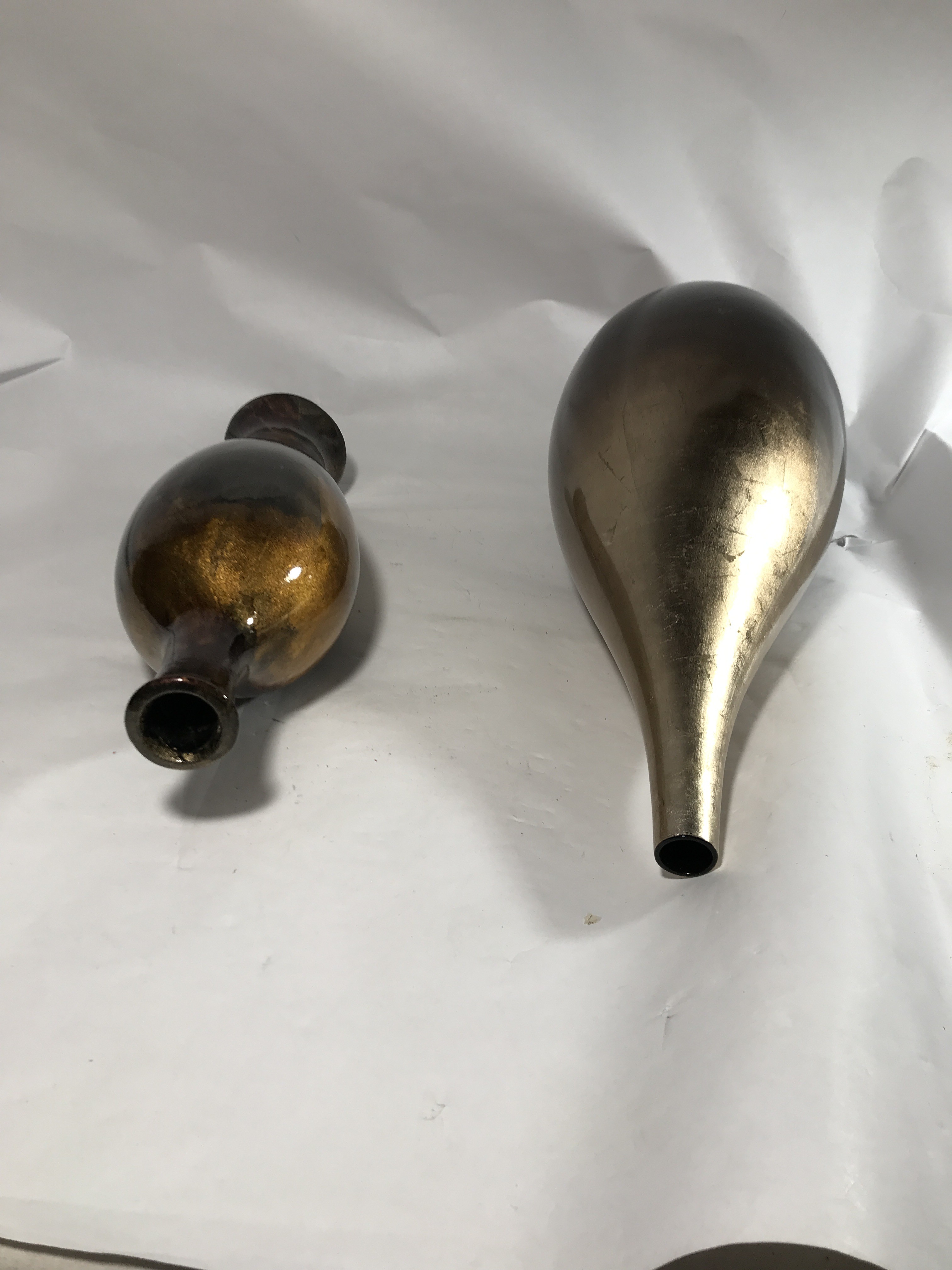 Home Decor Vases: Red, Gold and black marbleize
