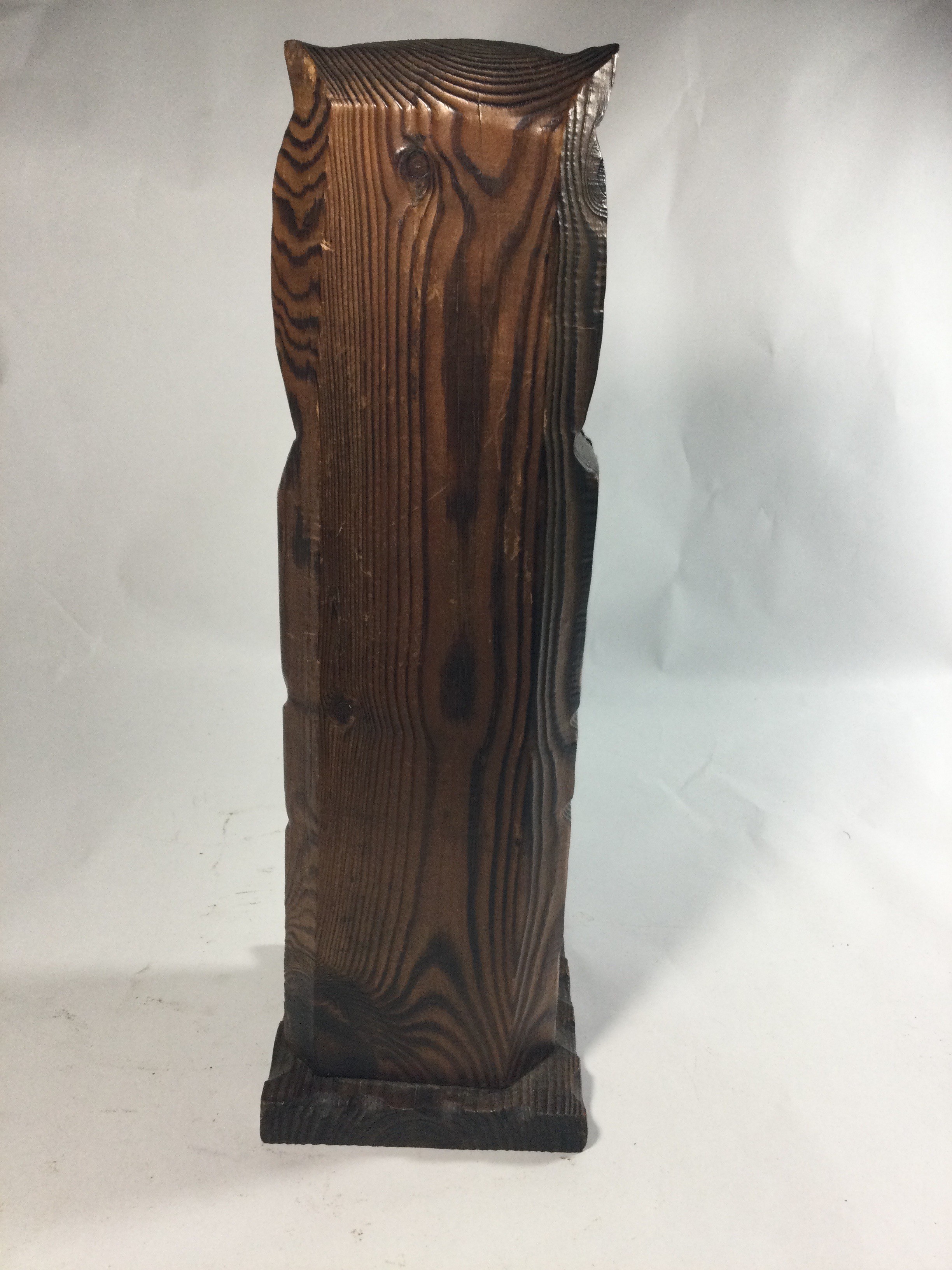 Carved Wood Owl Wine Bottle Holder