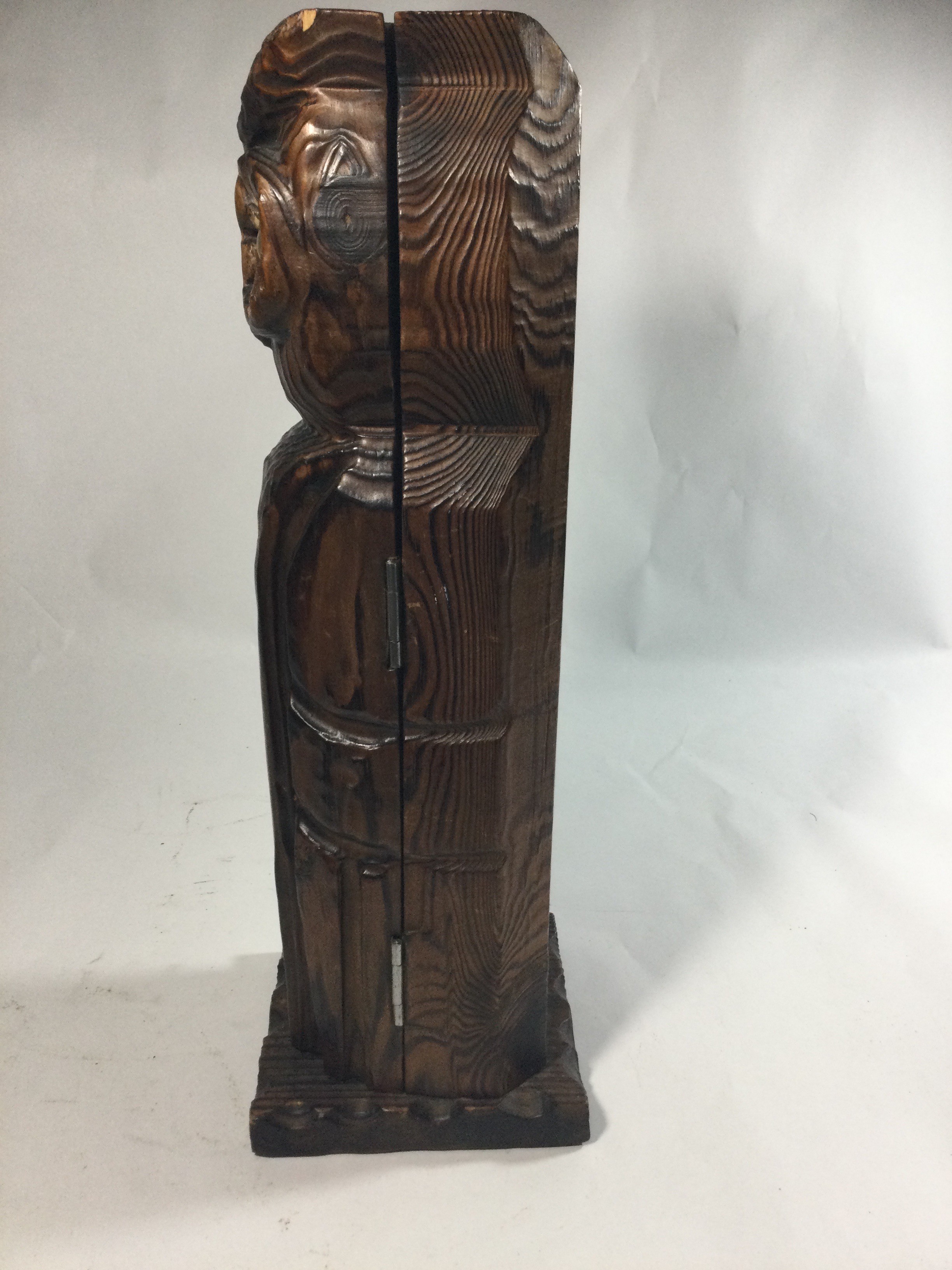 Carved Wood Owl Wine Bottle Holder