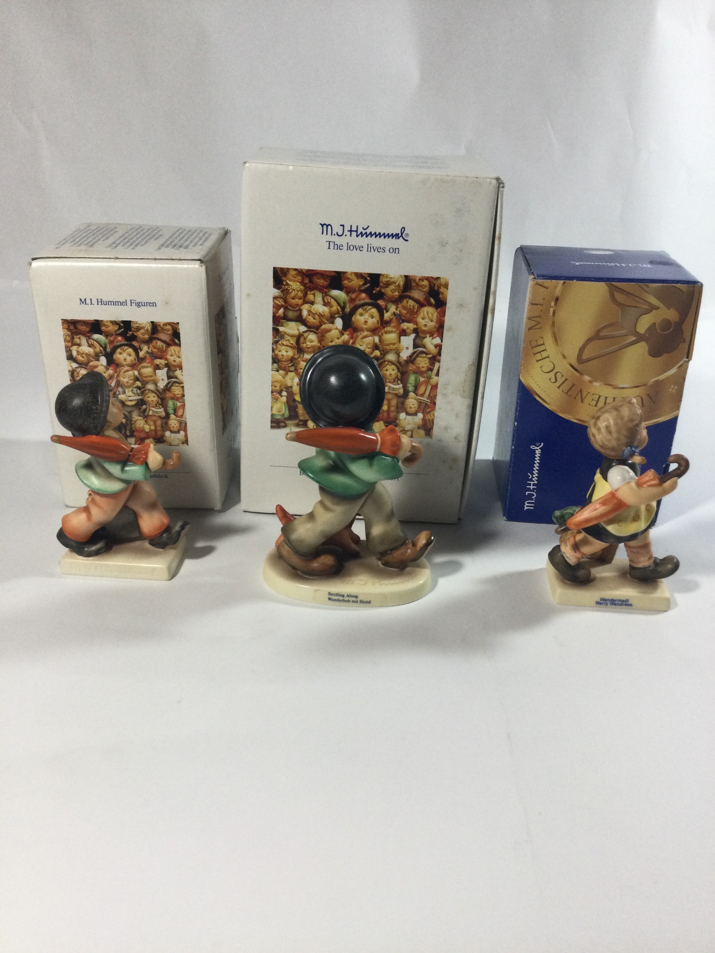 3 Hummel Figurines : Merry Wanderer, Strolling