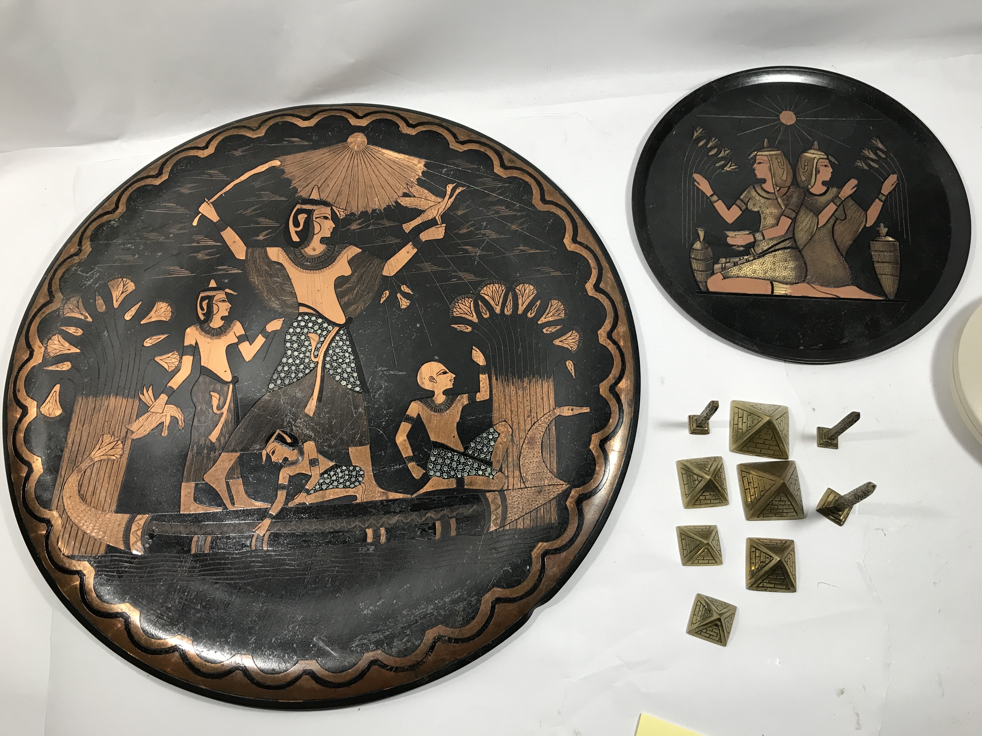 Egyptian Collection- 2 Wall Plaques & Metal