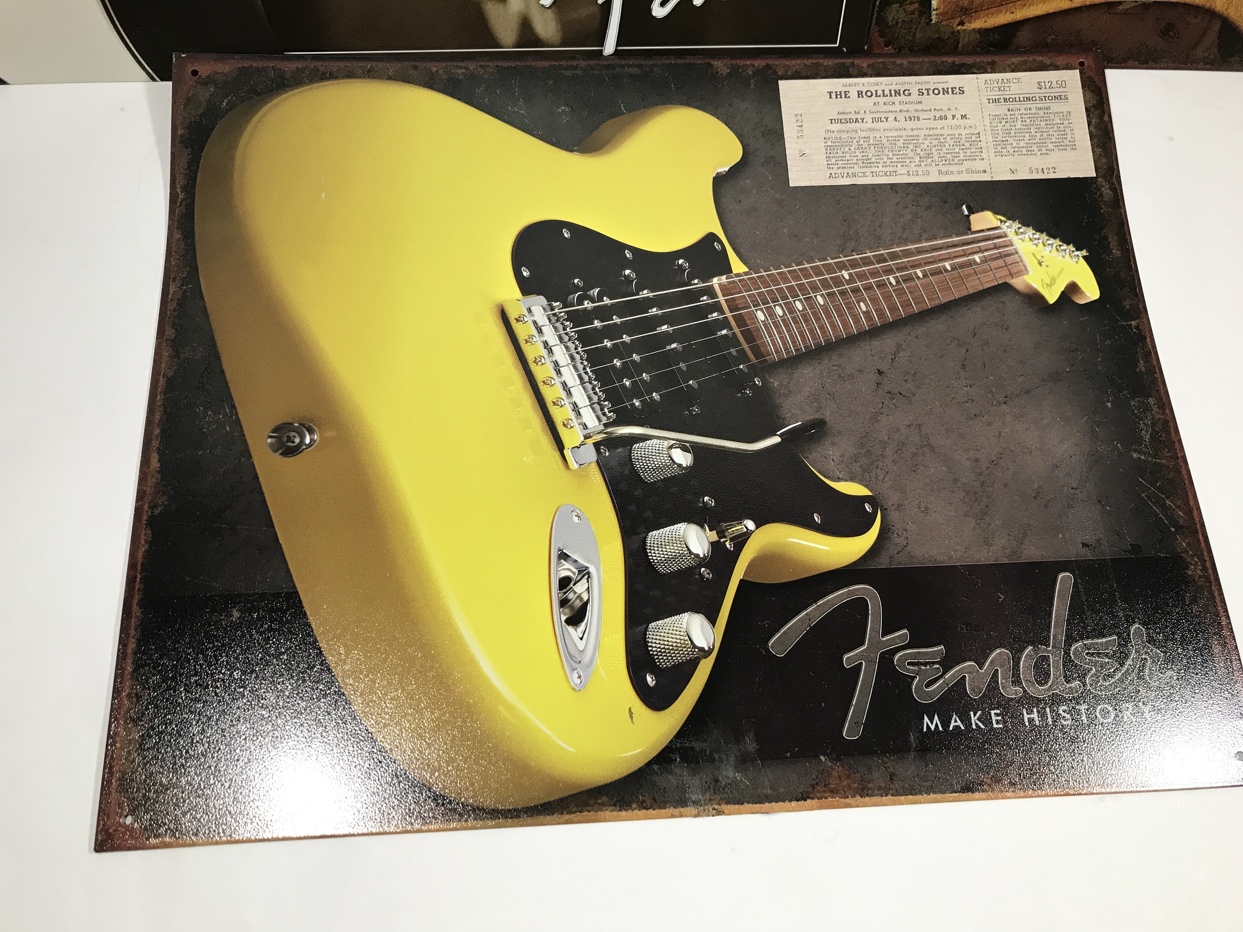 3 Tin FENDER Signs