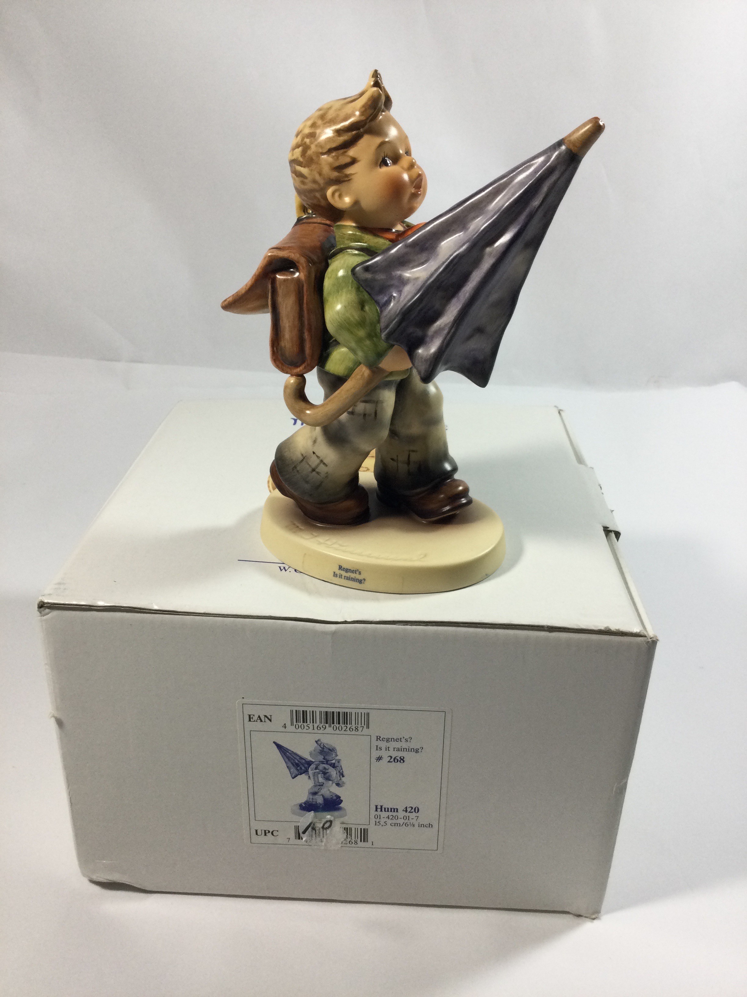 Collectible Hummel Figurine titled Is It Raining