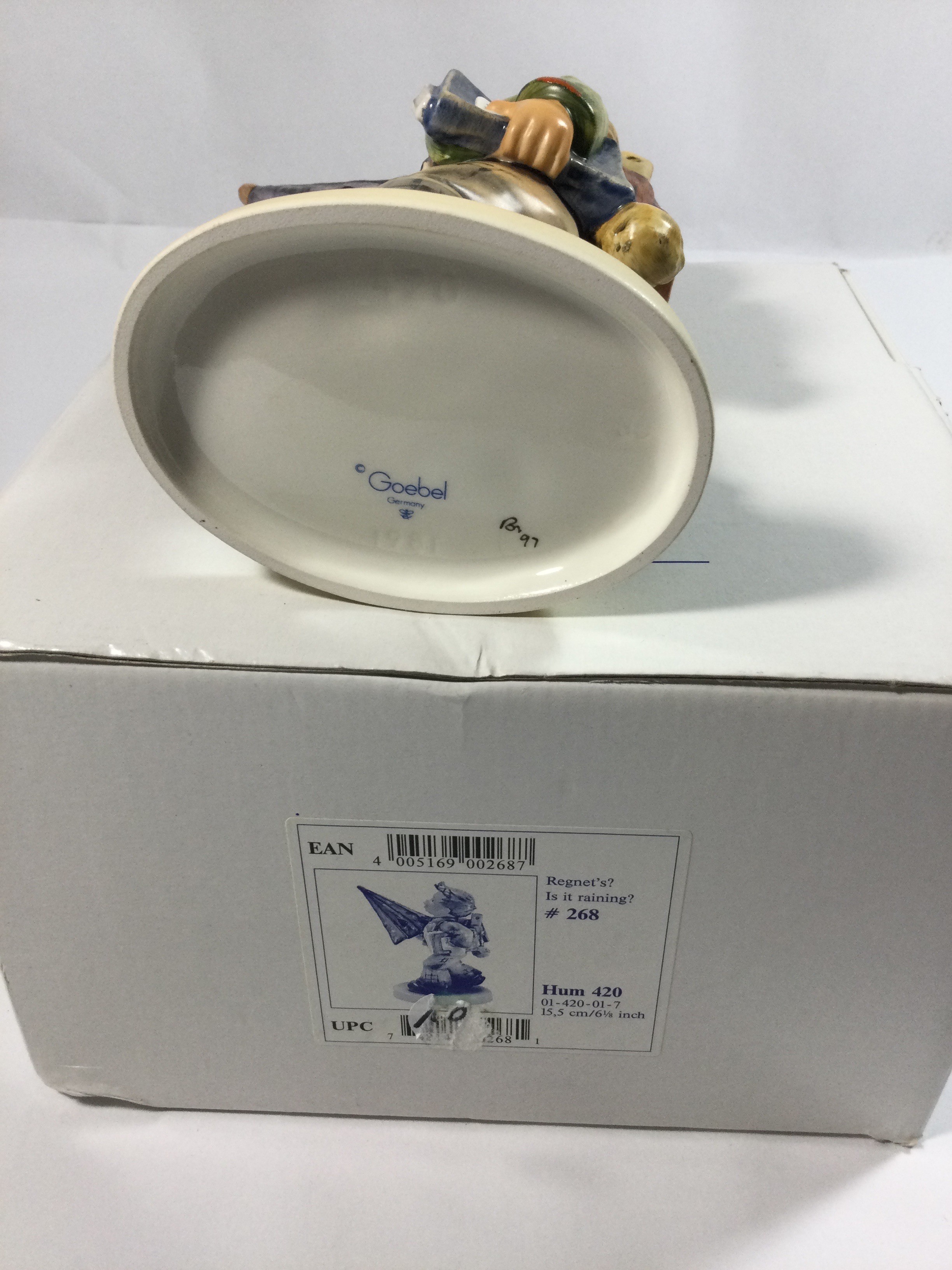 Collectible Hummel Figurine titled Is It Raining