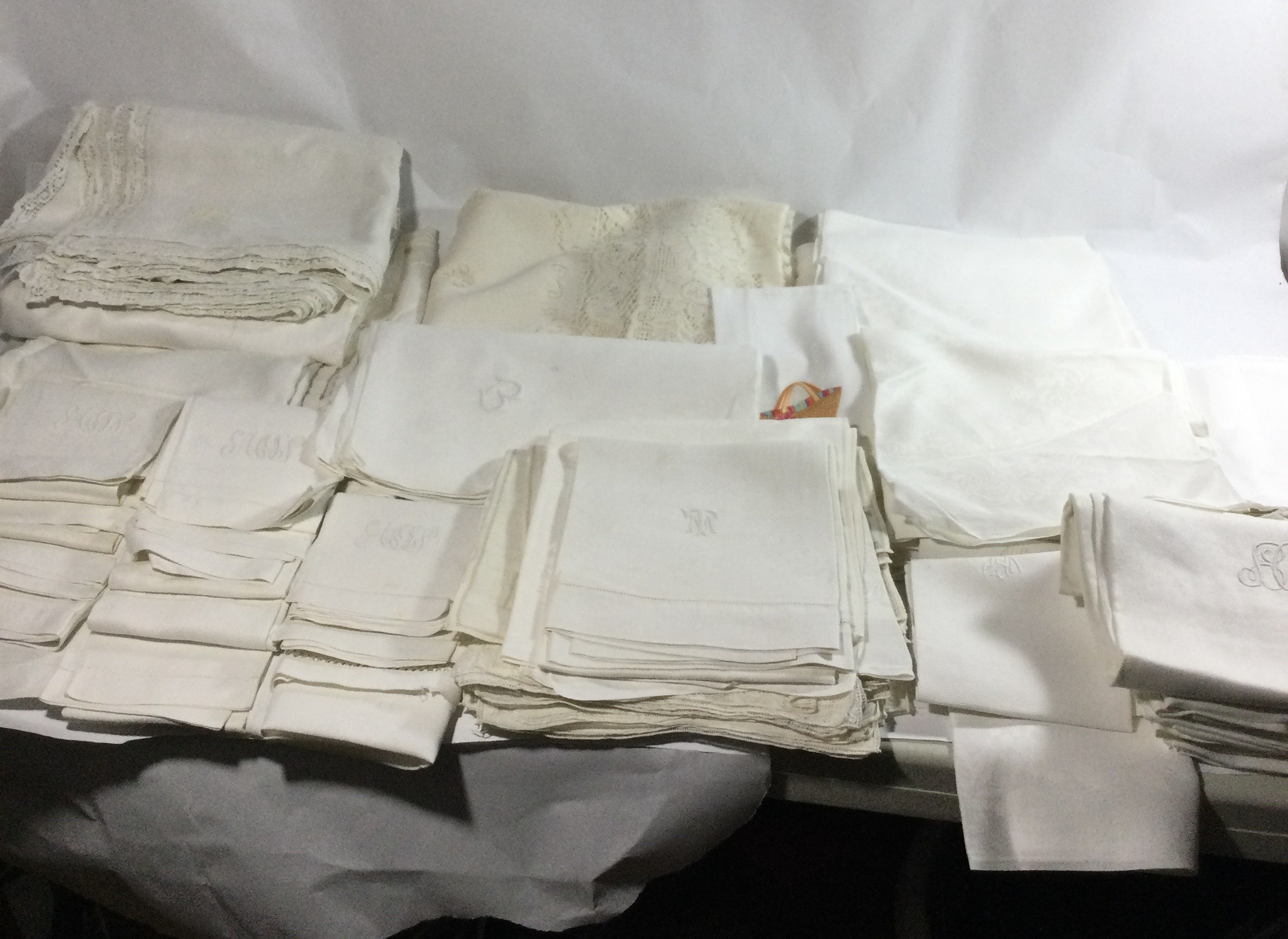 Many Fine Linens ,includes monogrammed napkins