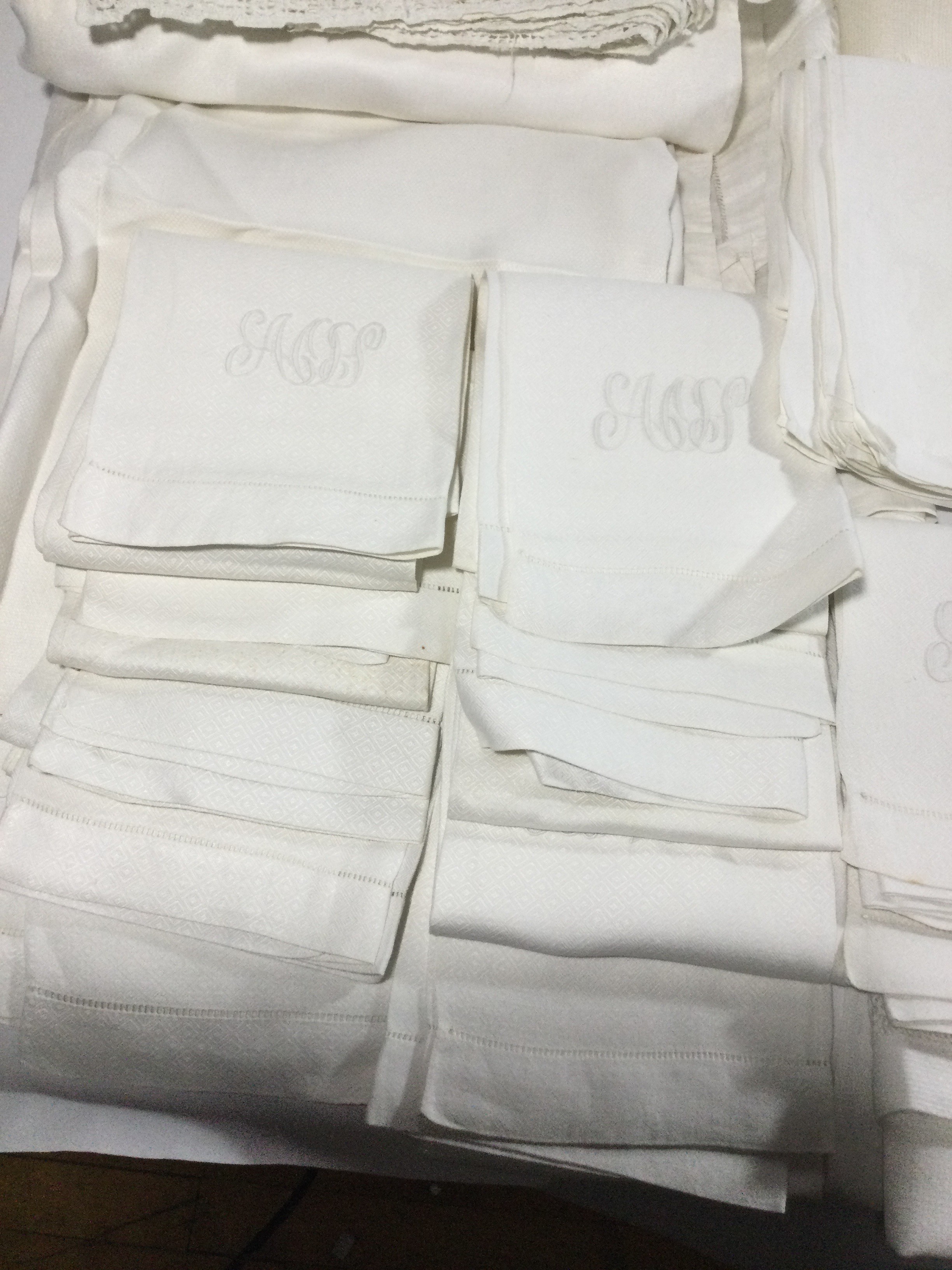 Many Fine Linens ,includes monogrammed napkins