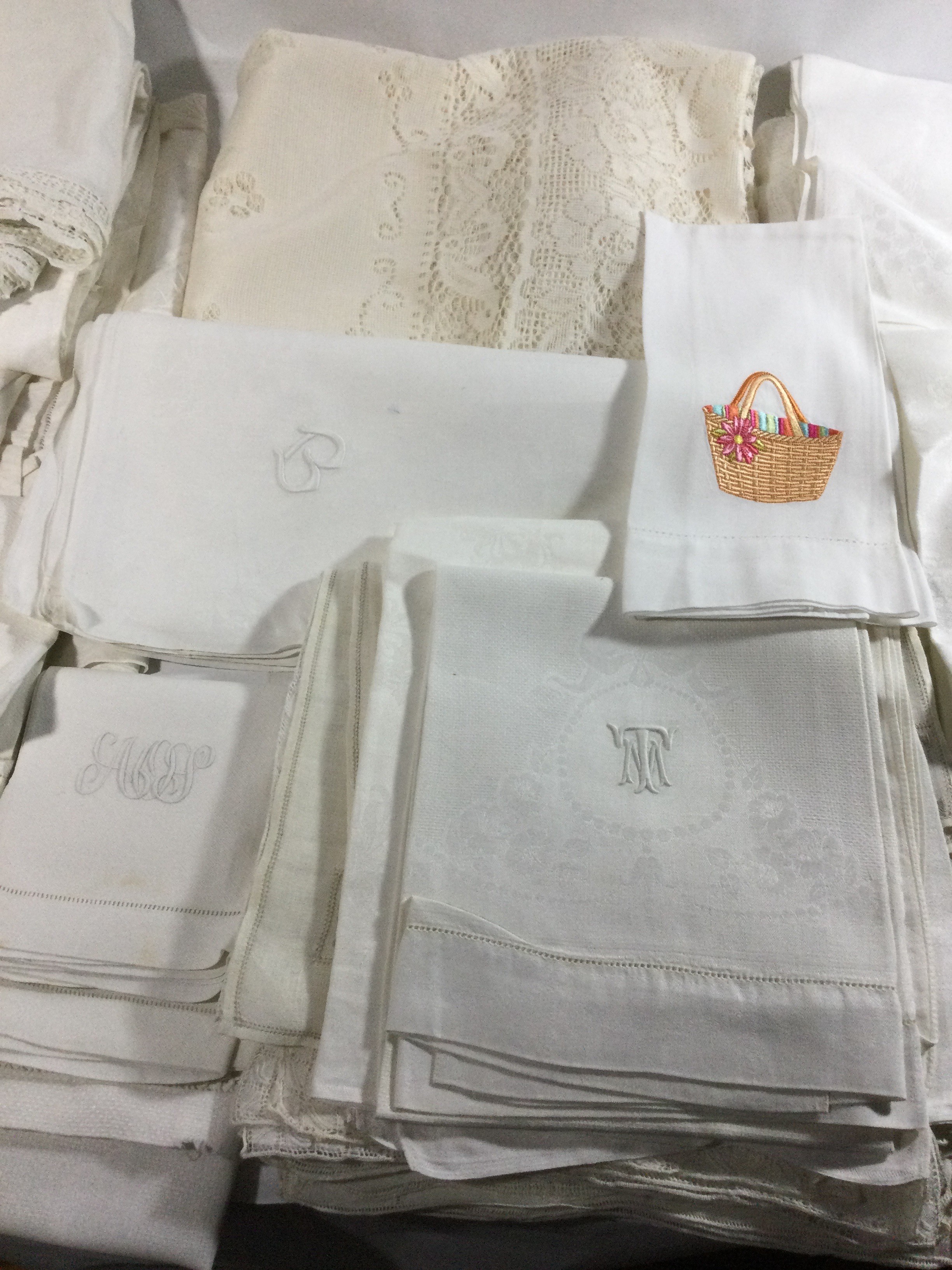 Many Fine Linens ,includes monogrammed napkins