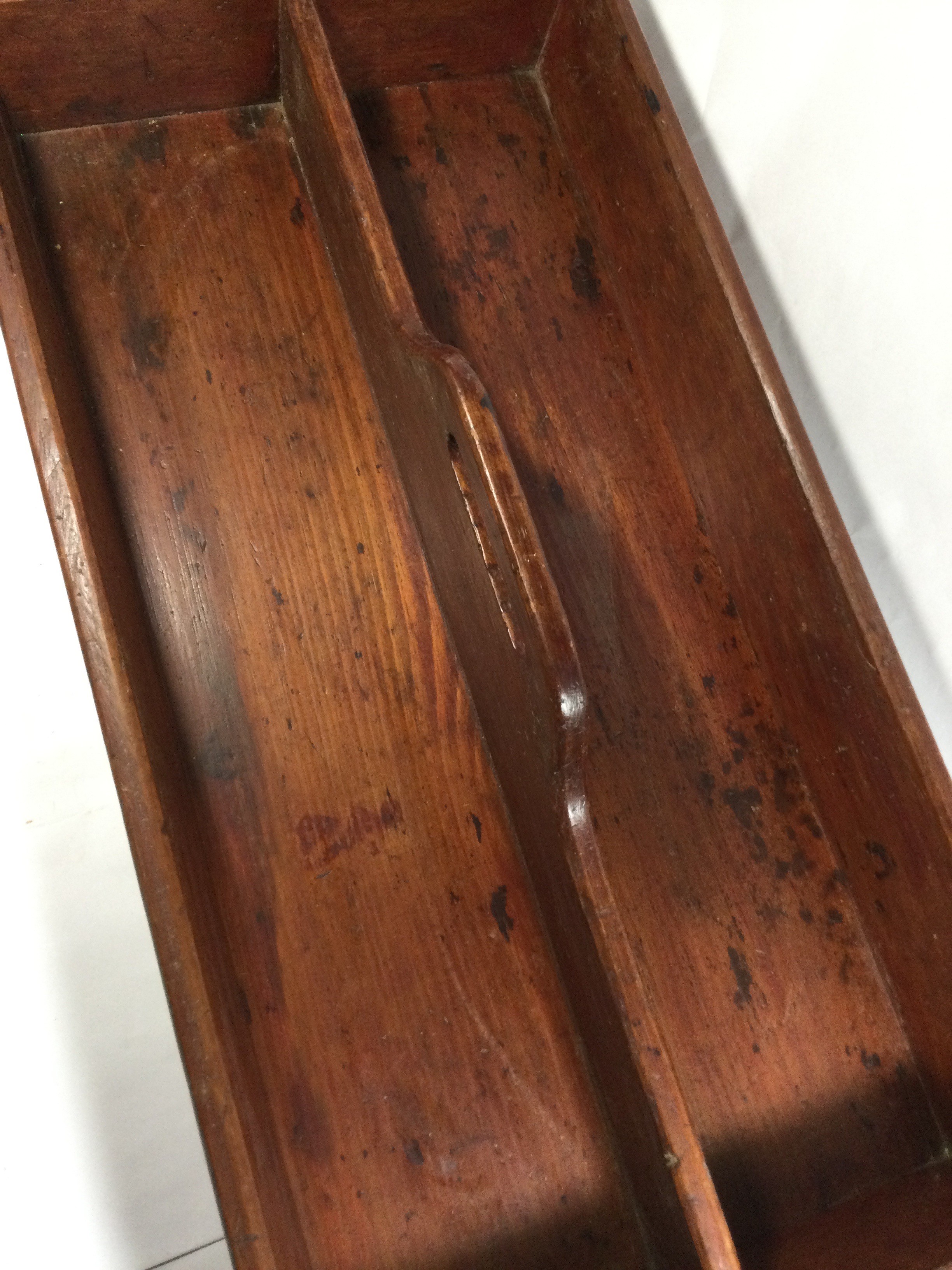 Vintage Wooden Primitive Cutlery Tray