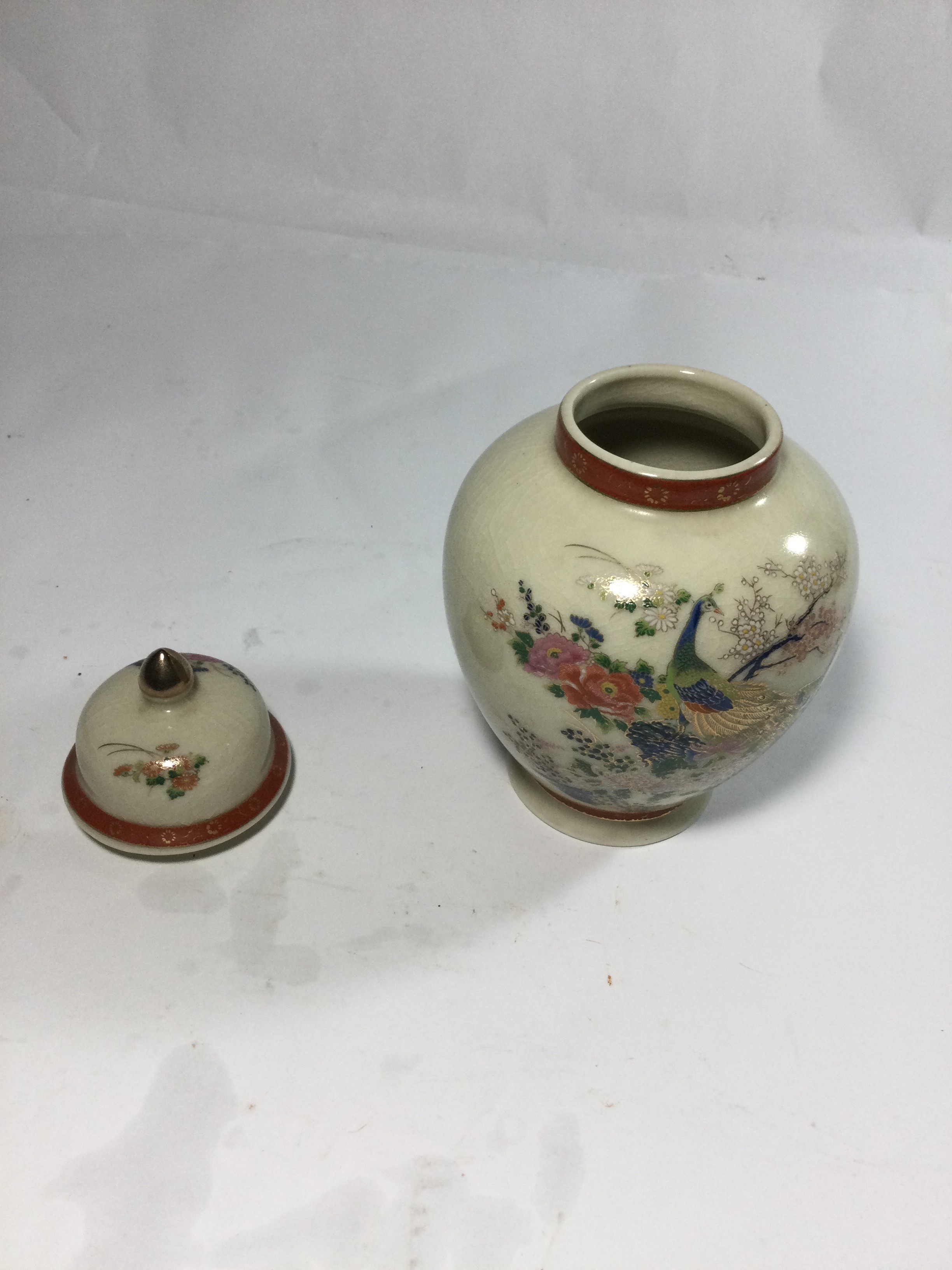 Vintage Japanese Satsuma Porcelain Ginger Jar