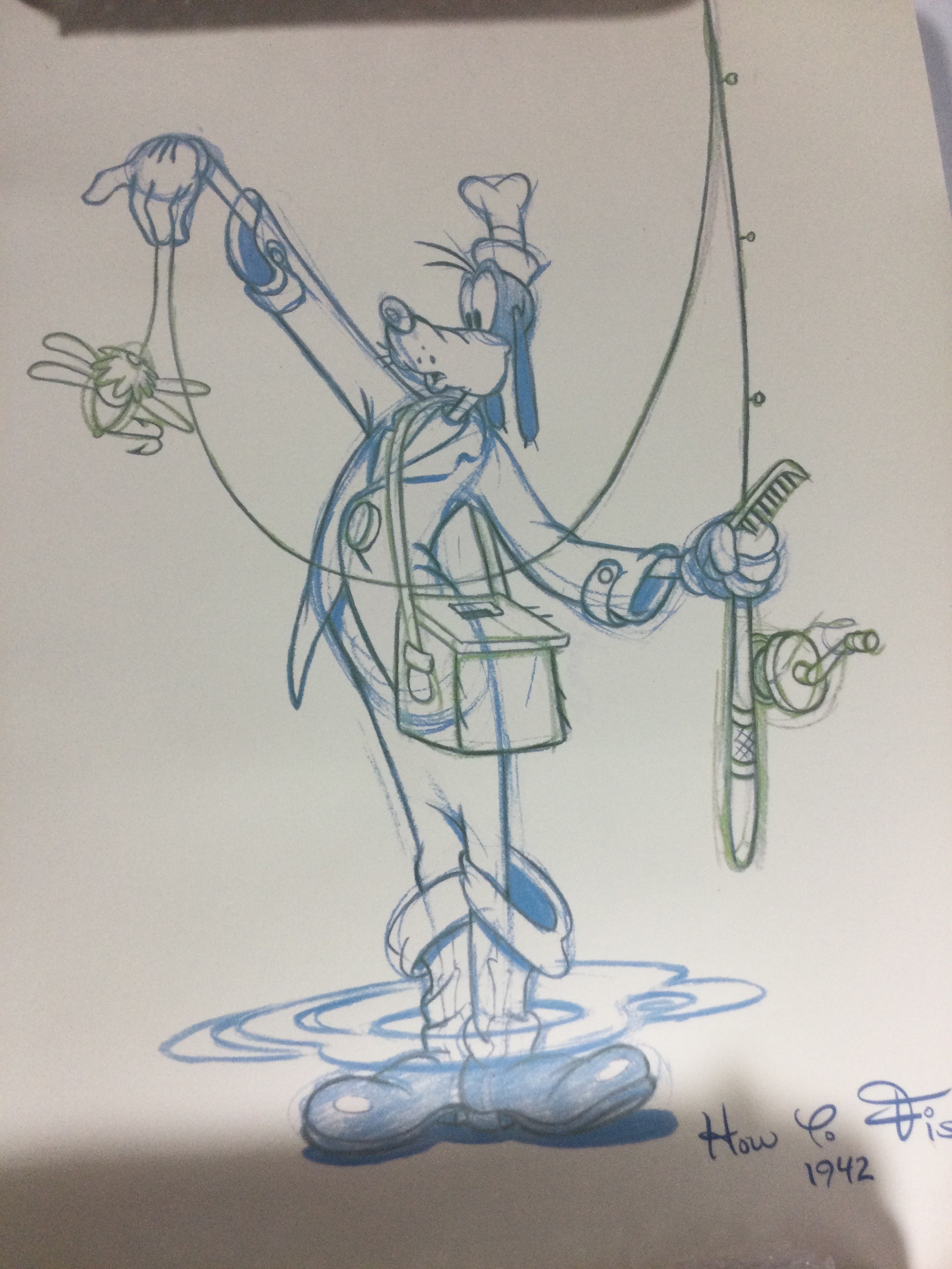 3 drawn pictures of Walt Disney characters