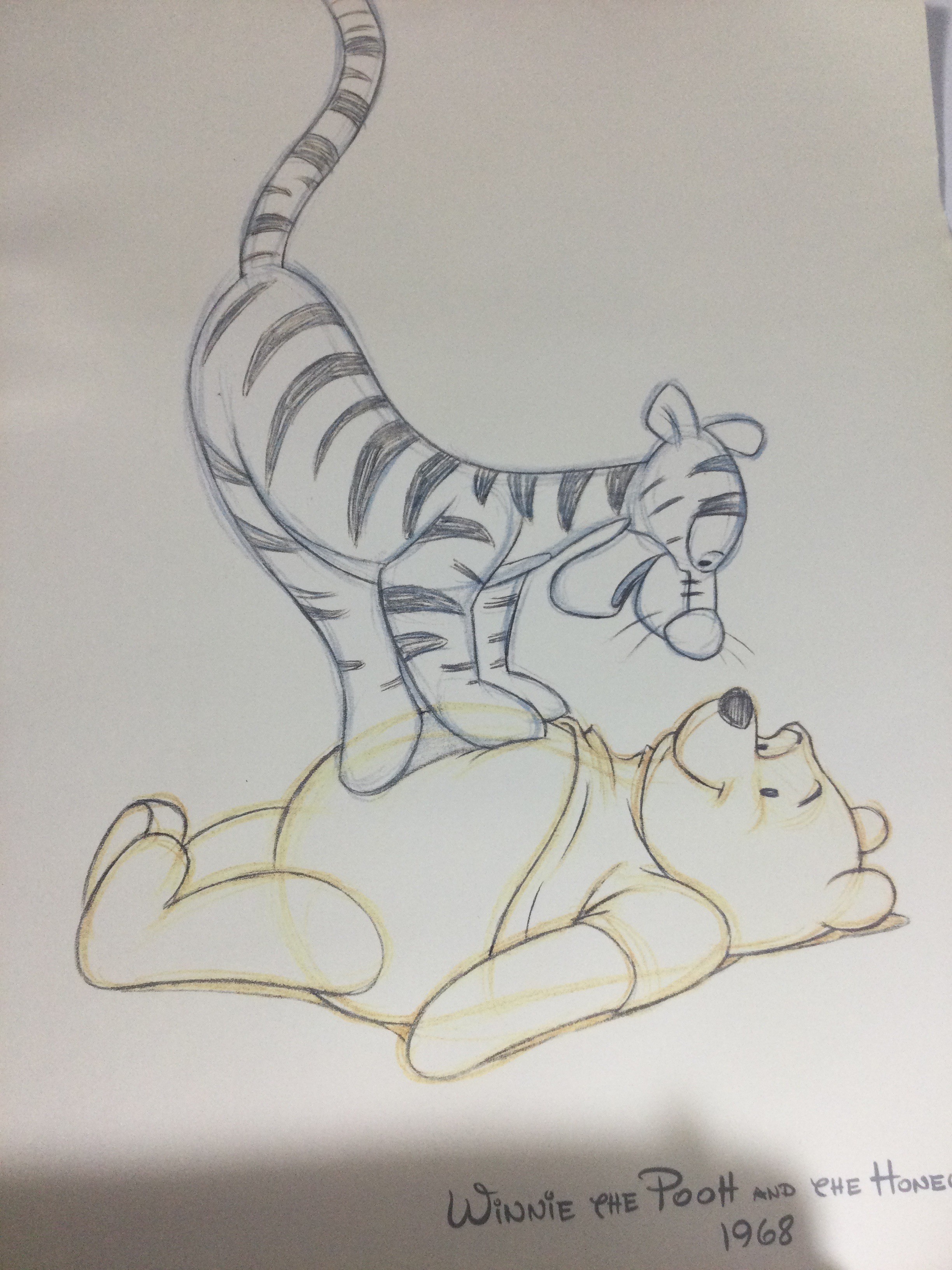 3 drawn pictures of Walt Disney characters