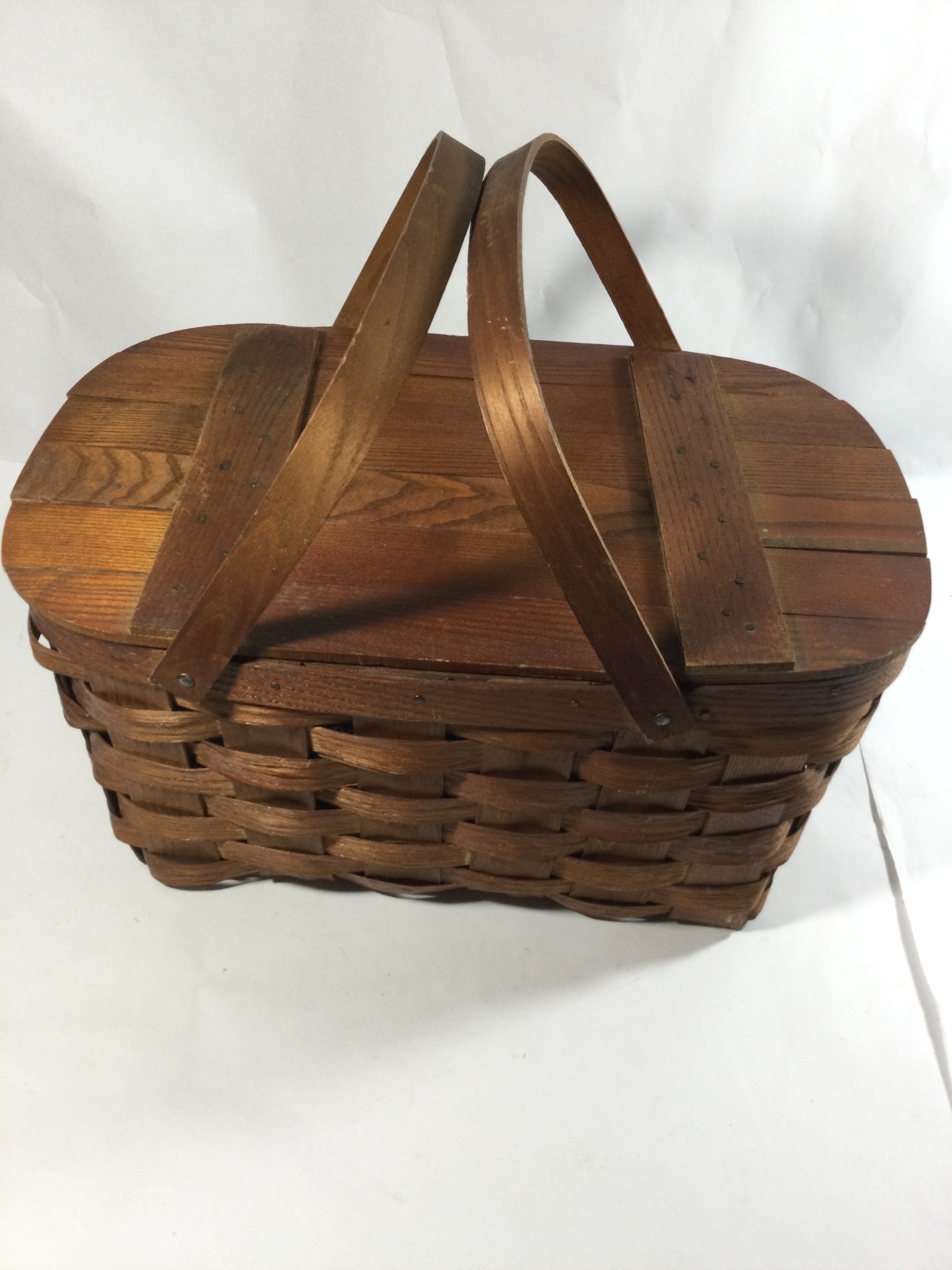 Vintage Woven Picnic Basket