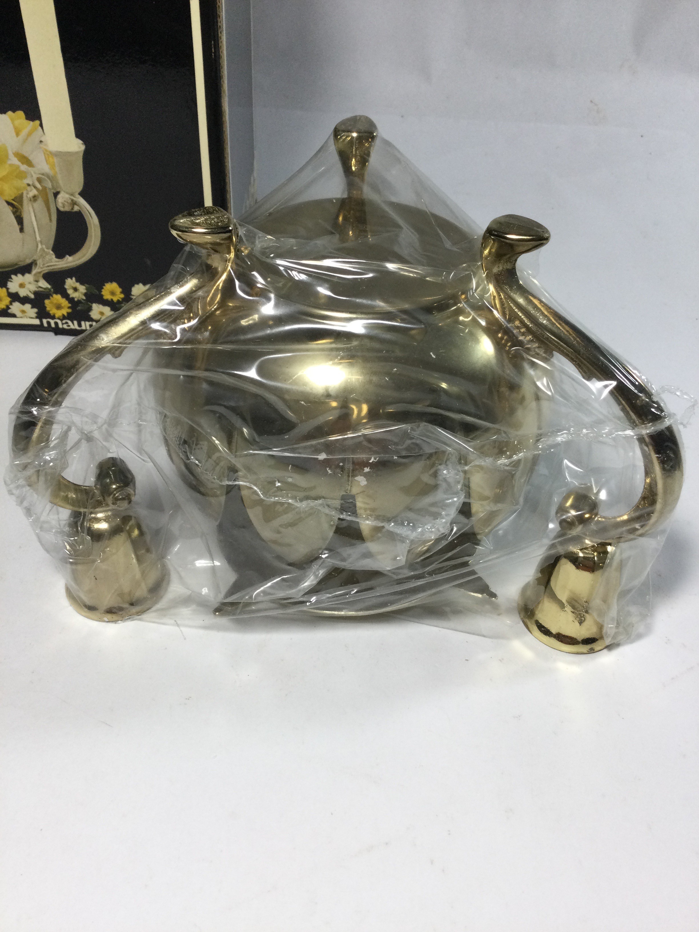 Lotus Centerpiece Candle Holder Brass Plated