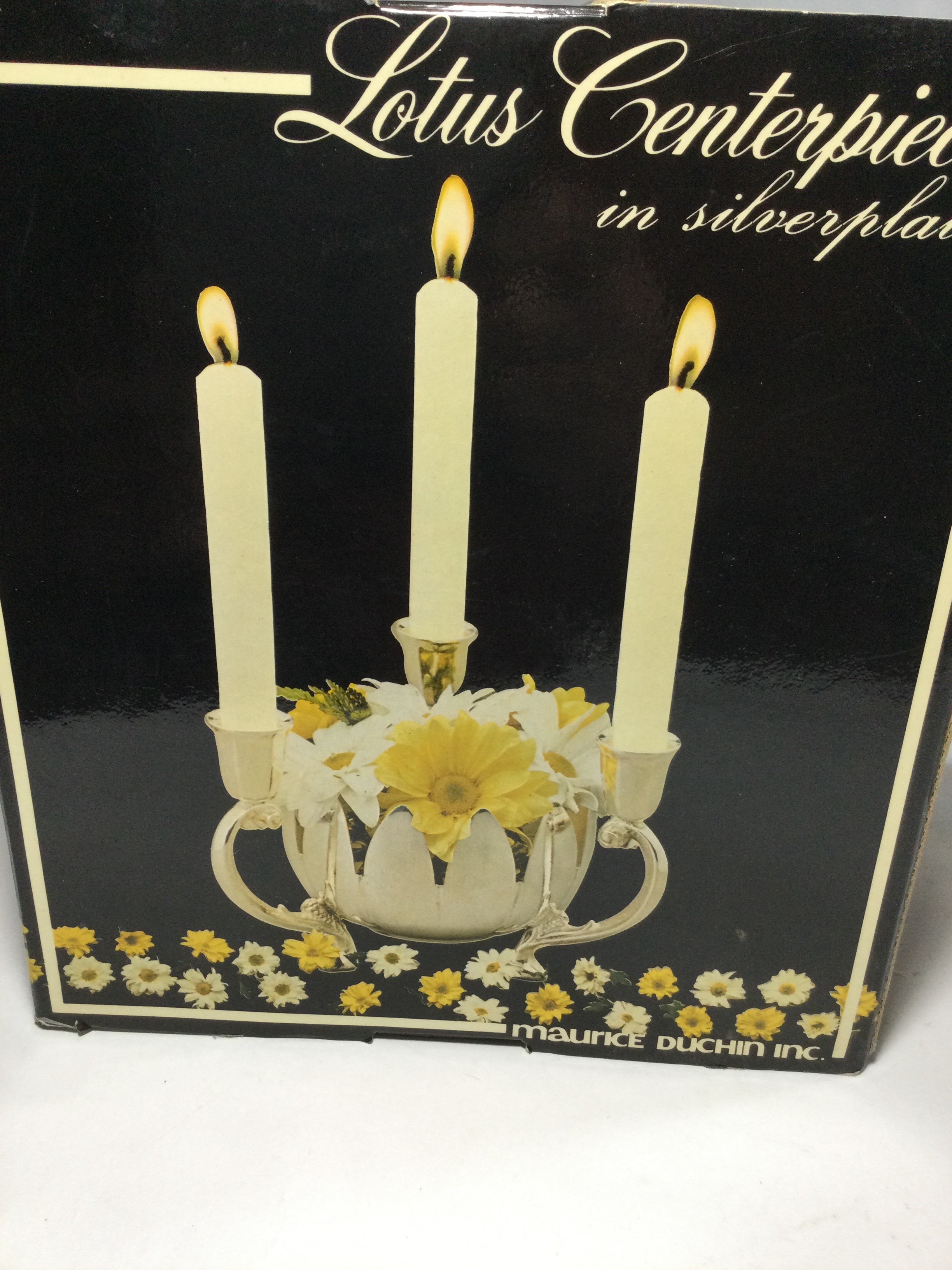 Lotus Centerpiece Candle Holder Brass Plated
