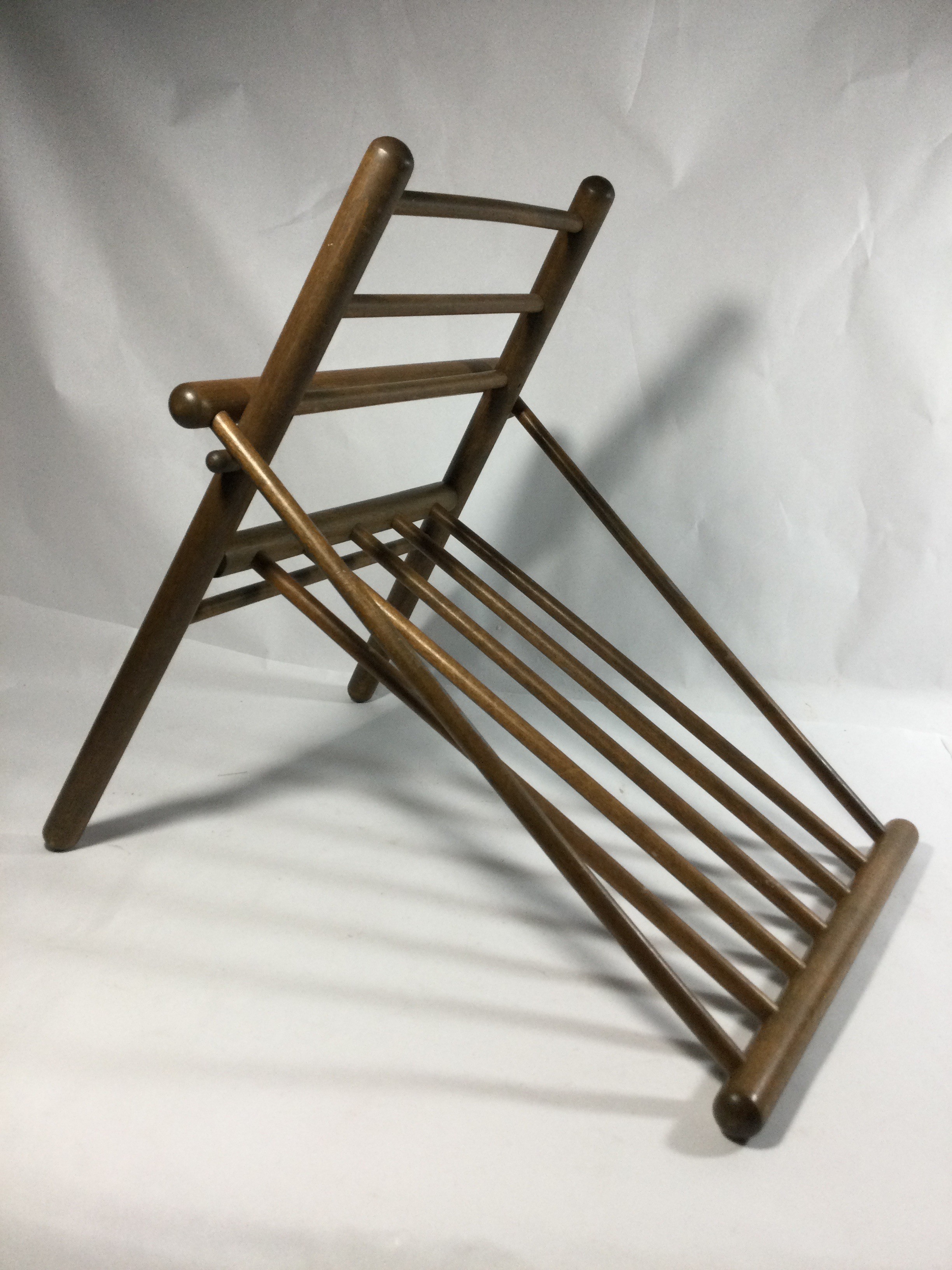 Vintage Walnut Folding Gout Foot Stool