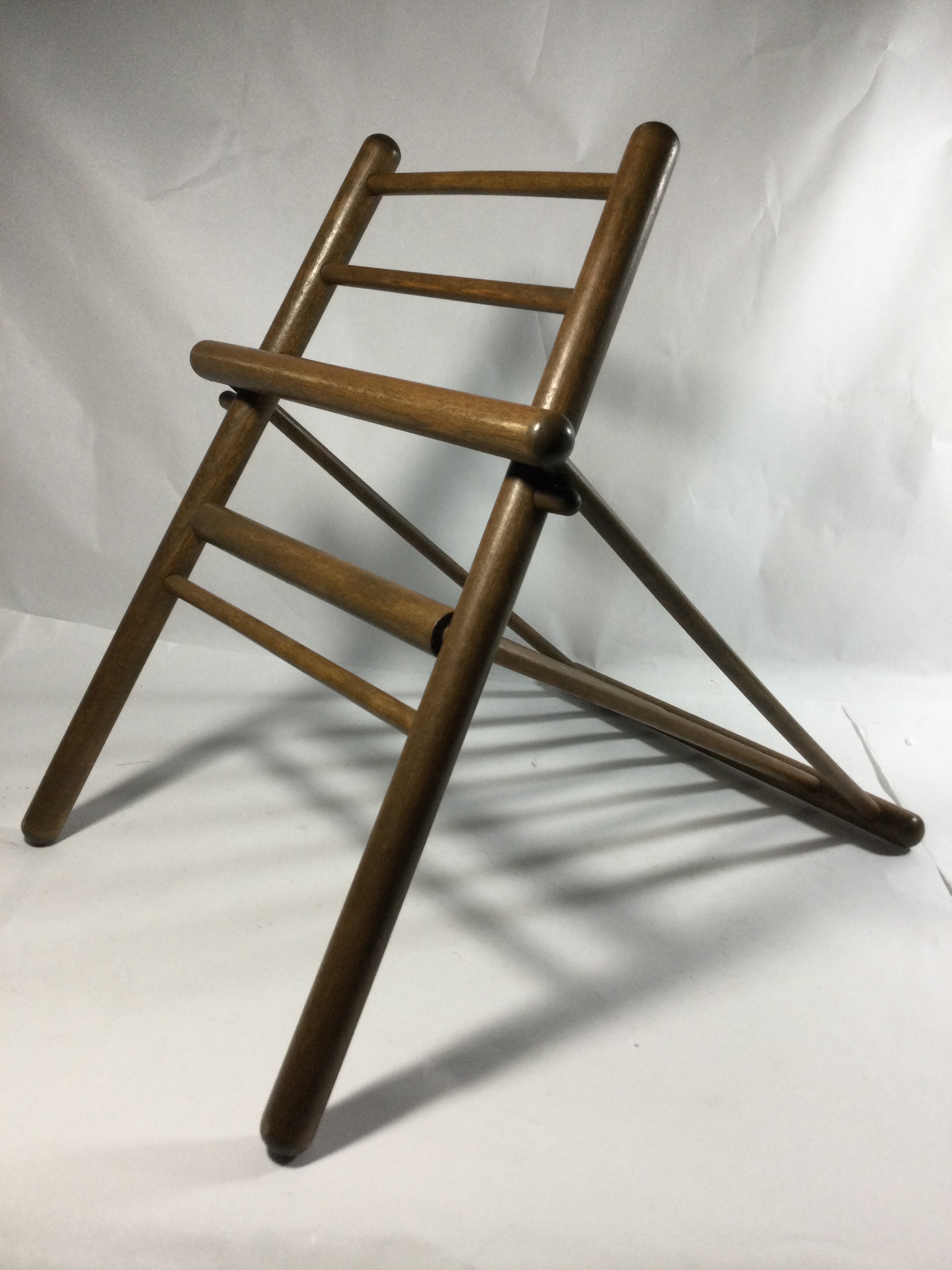 Vintage Walnut Folding Gout Foot Stool