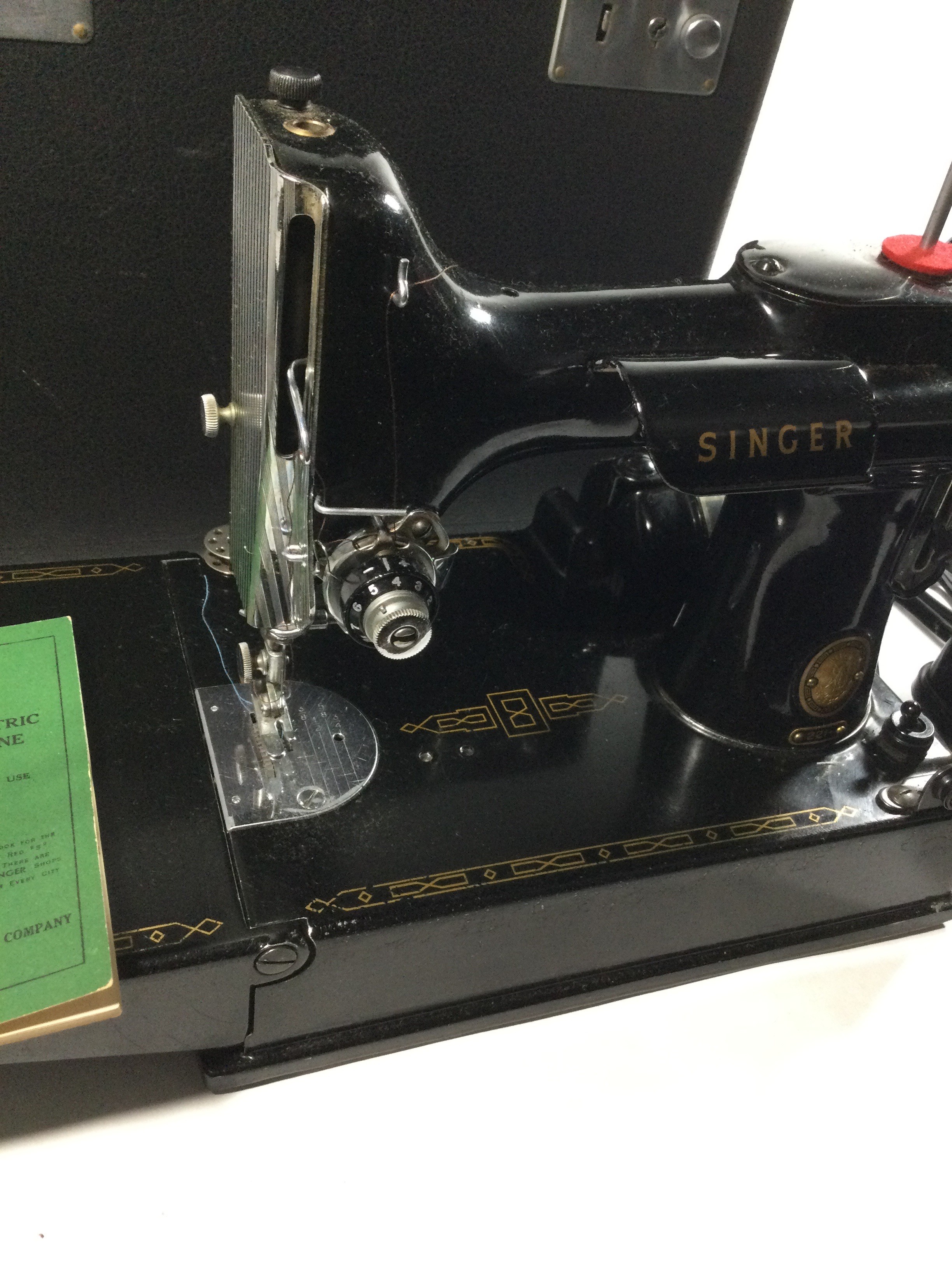 Antique Singer portable electric sewing machine