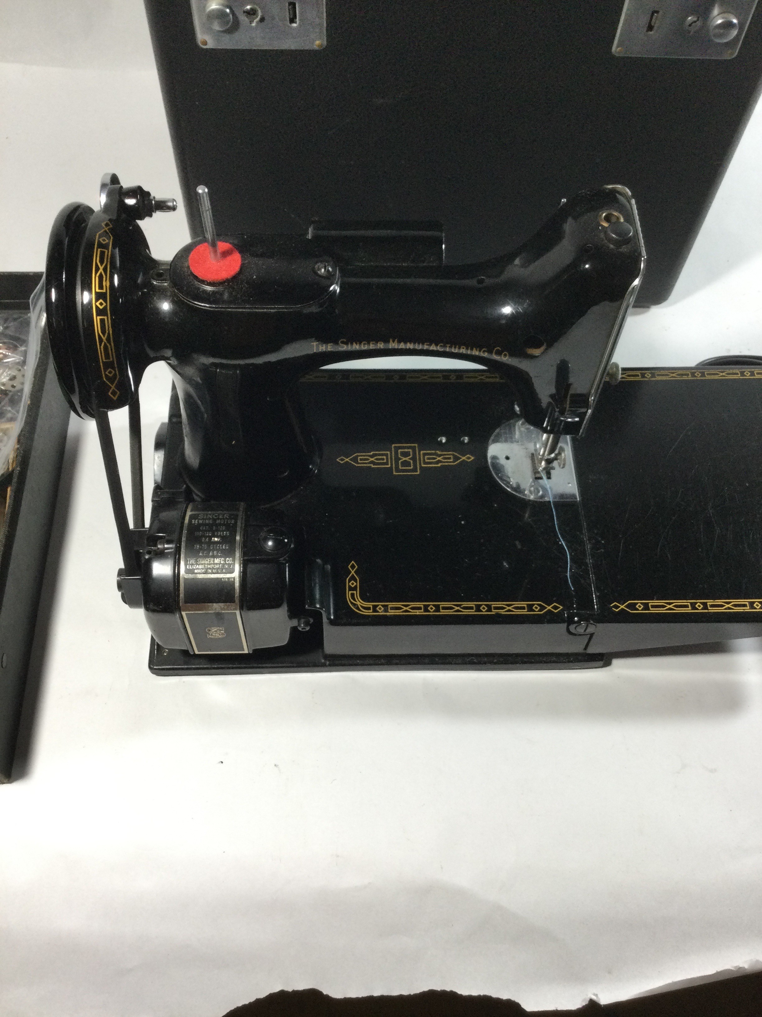 Antique Singer portable electric sewing machine