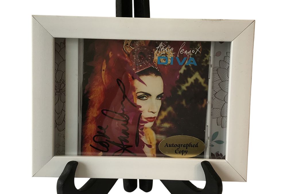Lot 507: Signed Annie Lennox Diva CD Cover in Shadowbox Frame