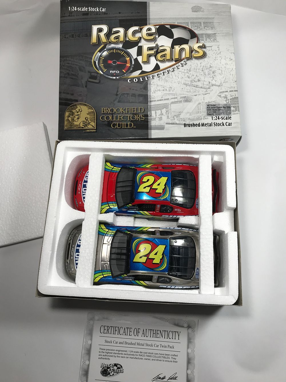 Lot 1002: Jeff Gordon #24 DuPont Brushed Metal 2-Car Set