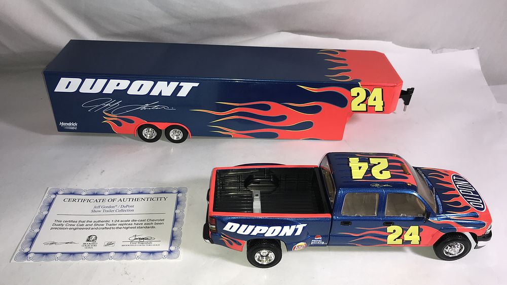 Lot 1044: Jeff Gordon Crew Cab Truck & Show Trailer