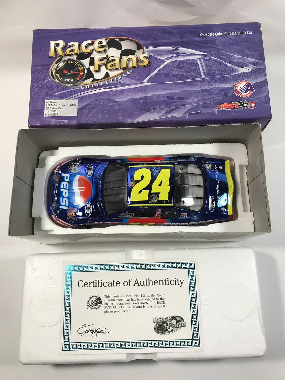 Lot 1111: Race Fans Jeff Gordon #24 Pepsi DuPont Daytona
