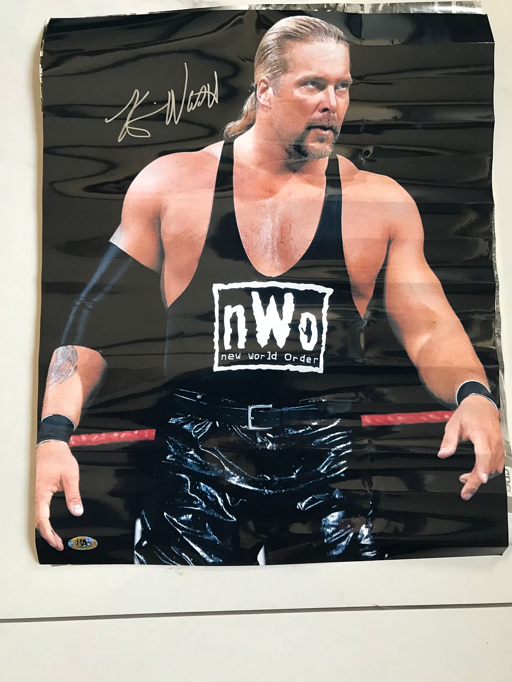 Lot 149: Signed Kevin Nash NWO Poster 20 x 16 inches
