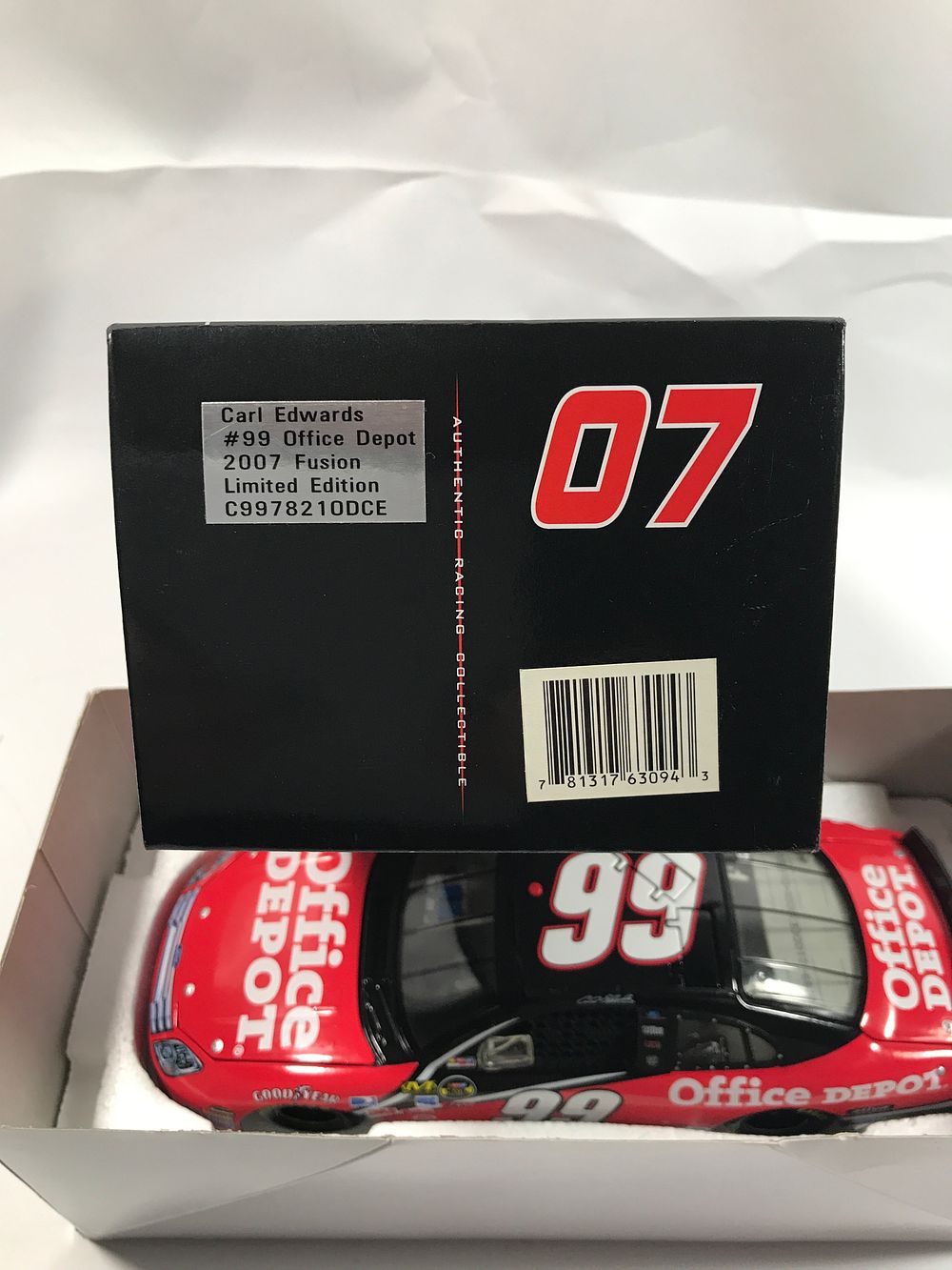 Lot 326: Carl Edwards #99 Office Depot 2007 Fusion