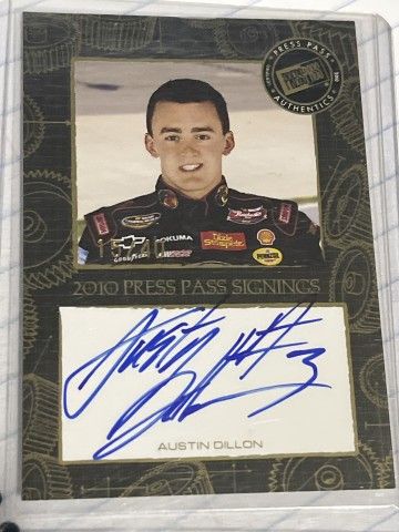 Lot 73: Austin Dillon 2010 Press Pass Autograph Card