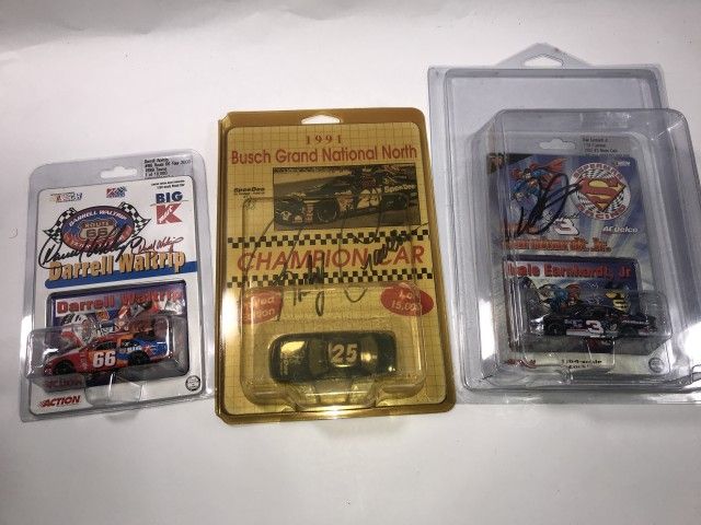 Lot 588: Autographed 1:64 Scale NASCAR Cars in packaging