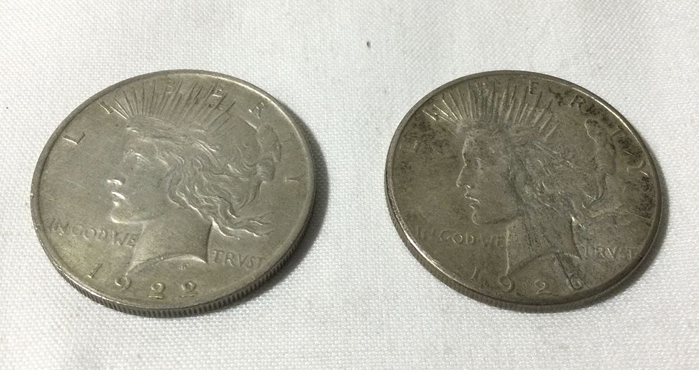 Lot 20: 1922 and 1926-S Peace Dollars